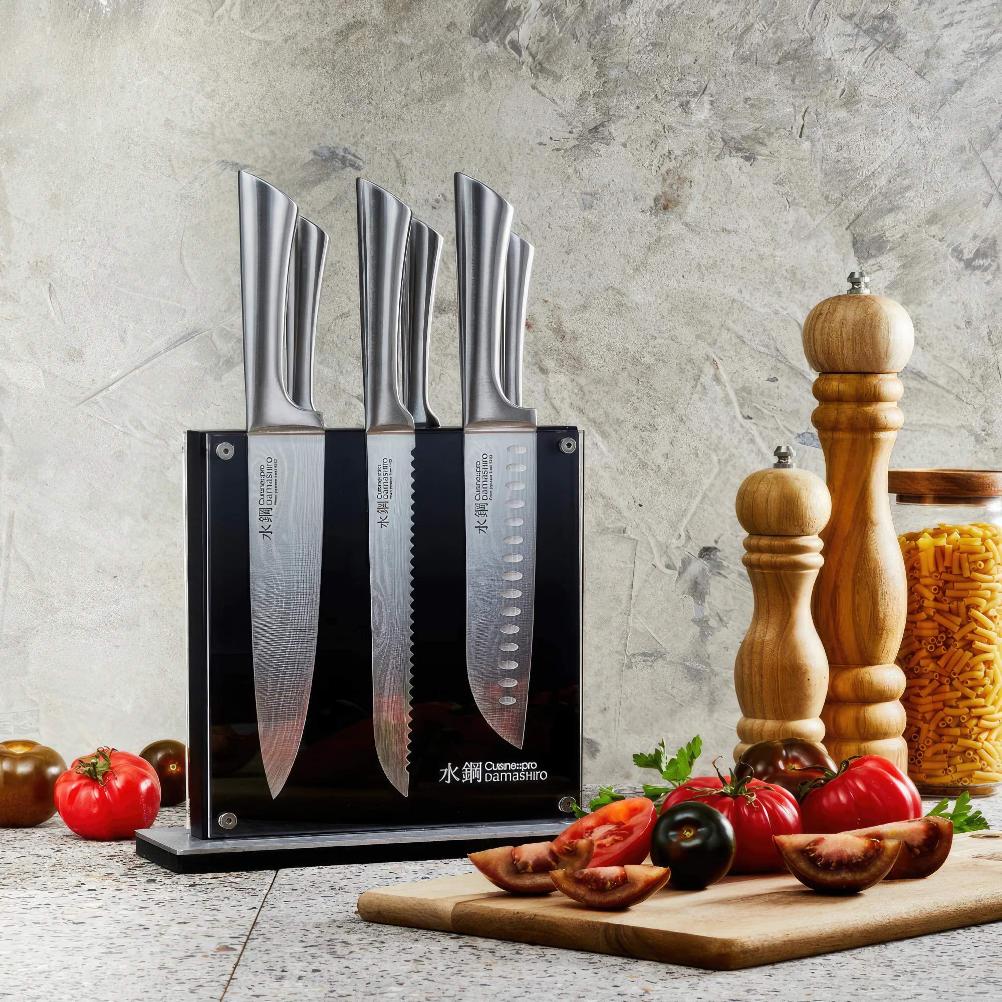 THE CUSTOM CHEF™ Knivblokke med knive Cuisine::pro®
Damashiro® Cuisine::pro Damashiro® Kin Knivblok - 7 dele i Sølvfarvet, 2
