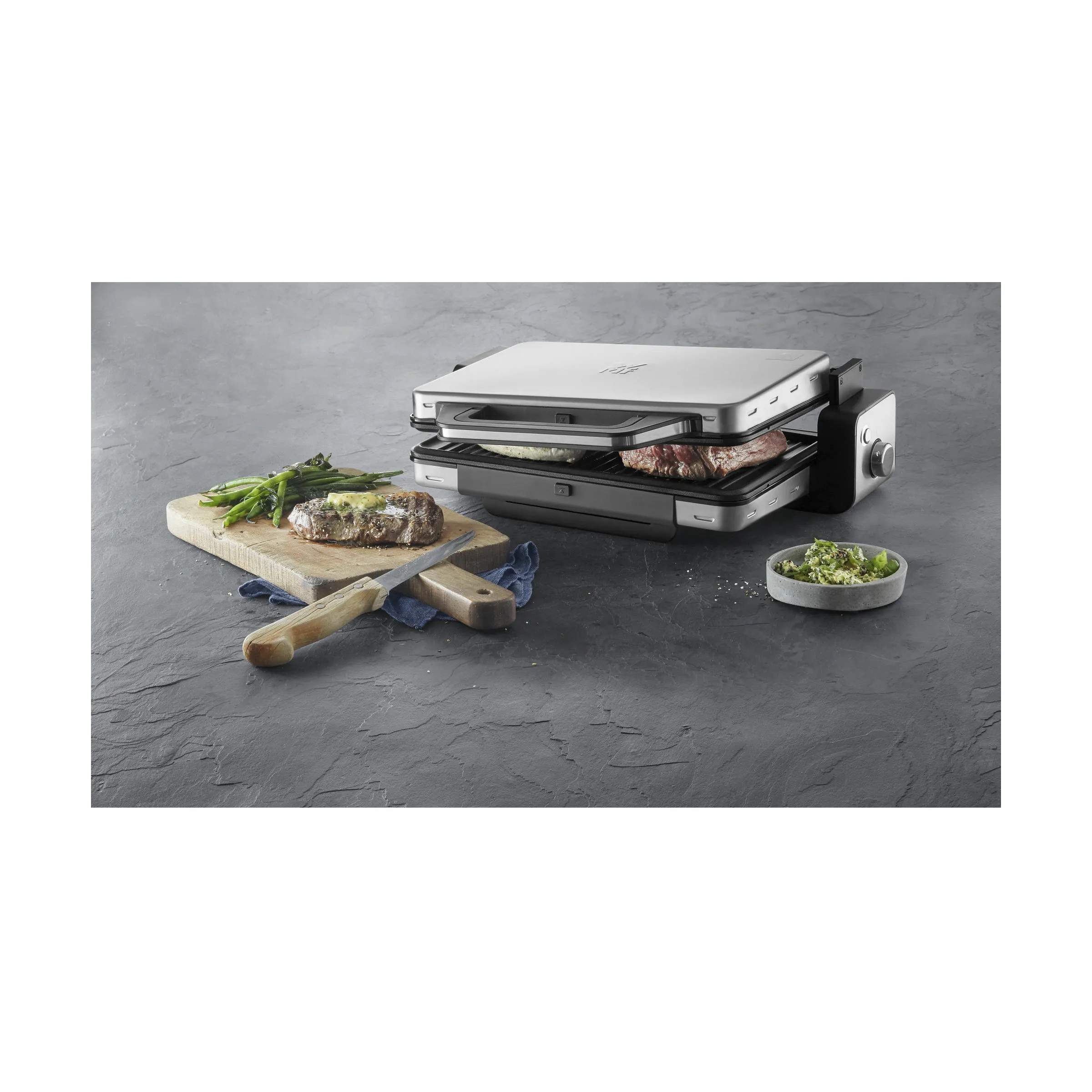 WMF Bordgrill Lono 2in1 Kontakt Grill i Sølvfarvet, 6
