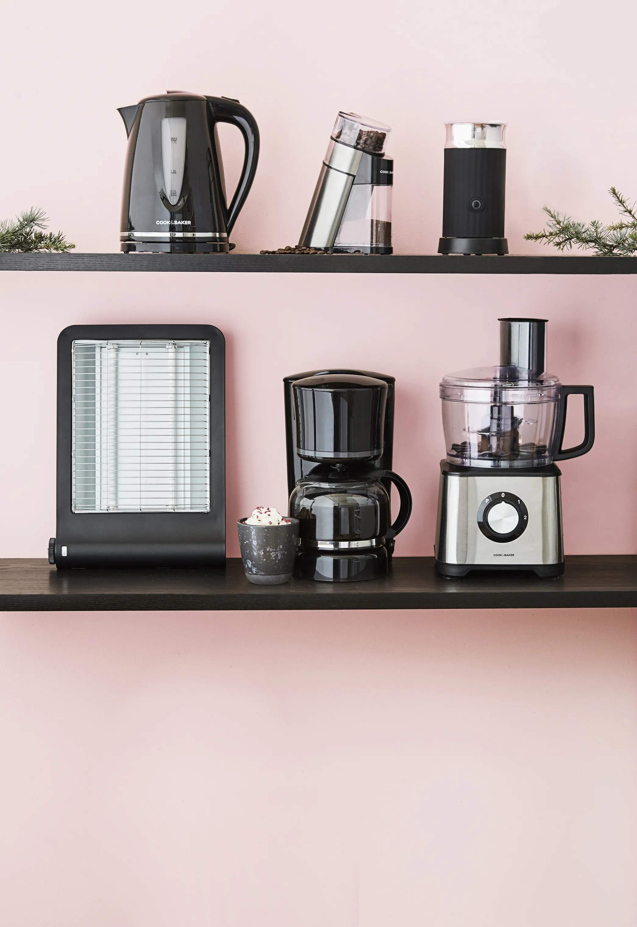 Cook & Baker Kaffekværne Kaffemølle i Sort/stål/klar, 4