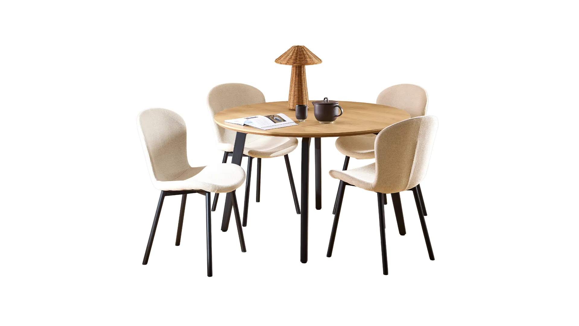 CASA Living Spiseborde Cadiz Spisebordssæt - 5 dele i Beige, 1