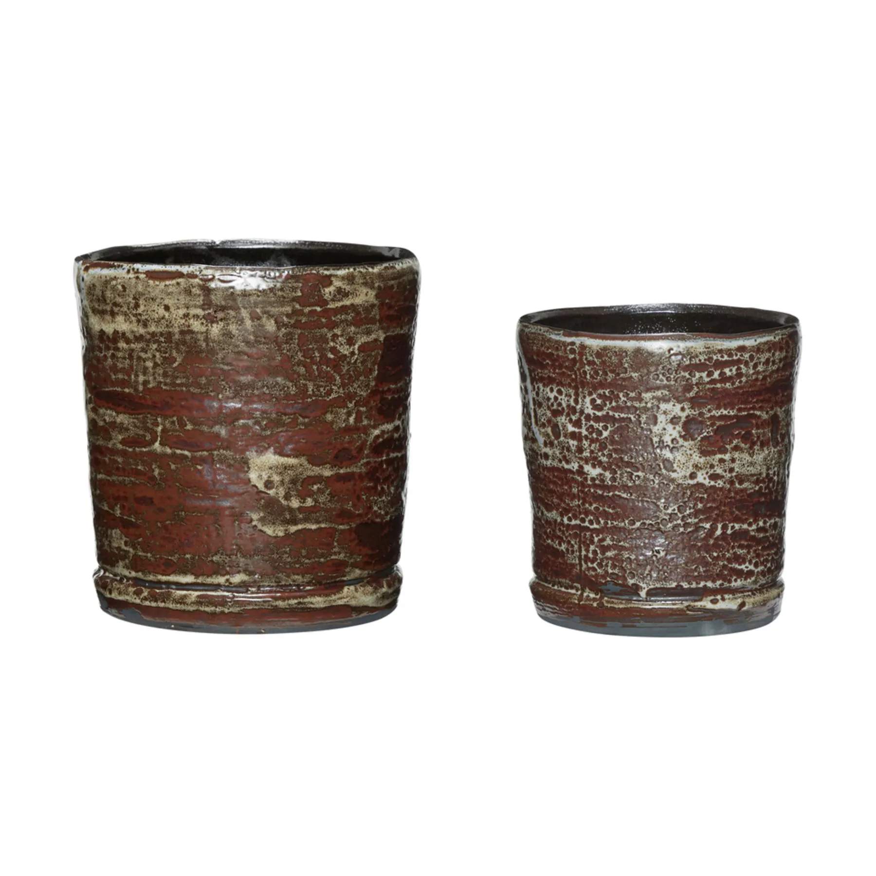 Hübsch Urtepotteskjulere Fossil Urtepotteskjuler - 2 stk. i Rødbrun/Beige, 1