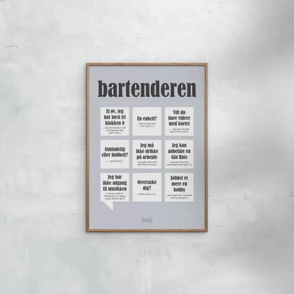 Poster&Frame Plakater Plakat - Bartenderen i B21 x L29,7 cm, 2