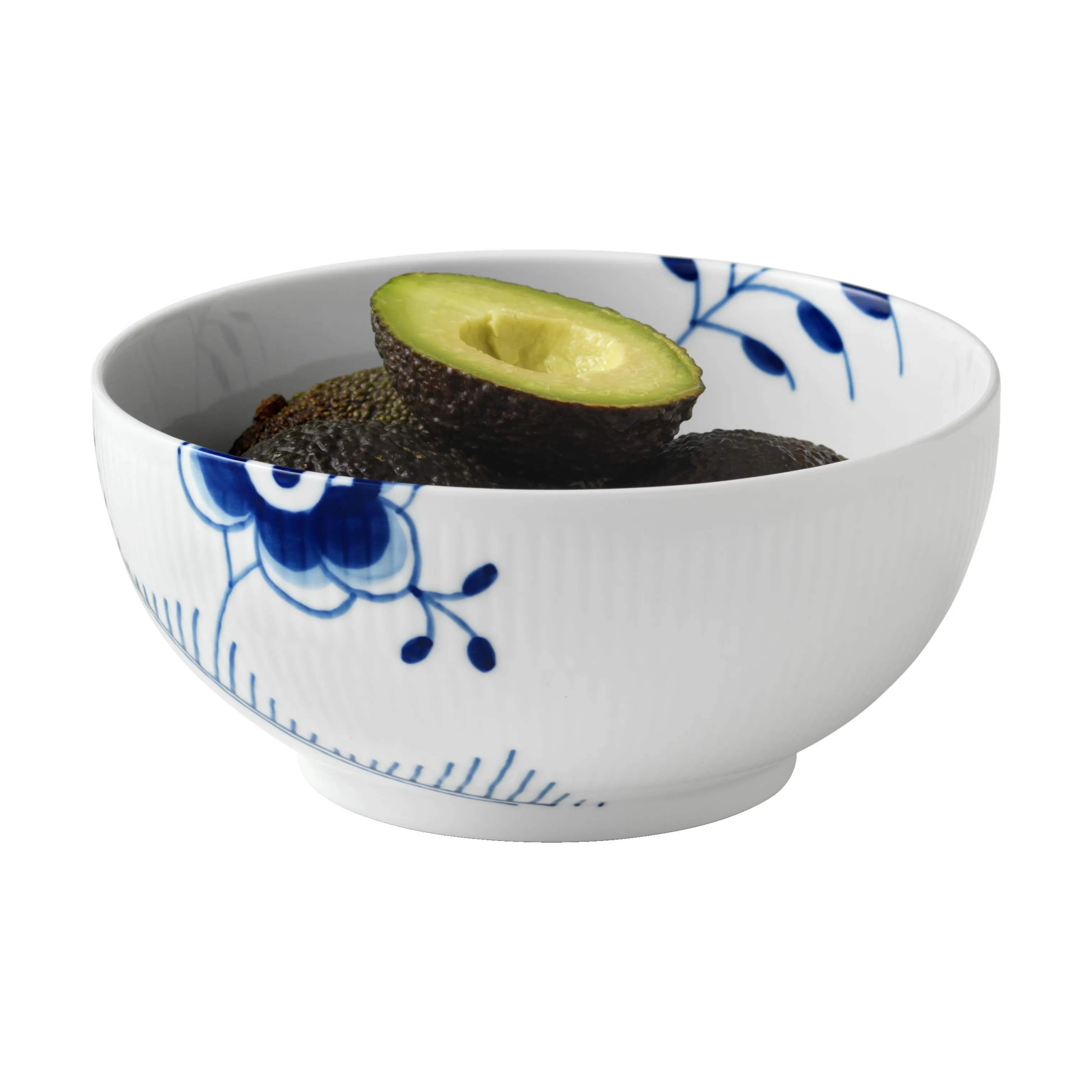 Royal Copenhagen Serveringsskåle Blå Mega Riflet Skål i 18 cm, 4