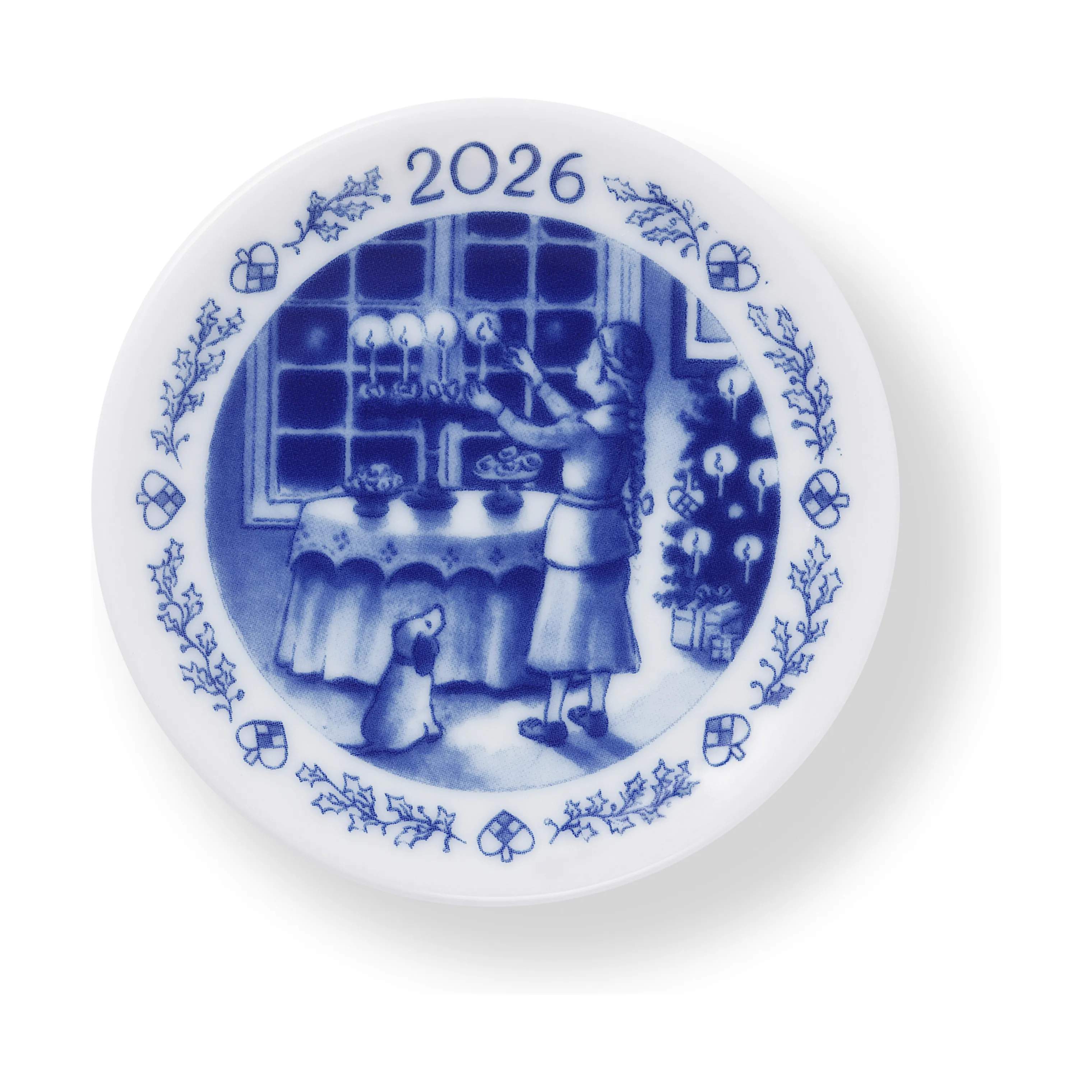 Royal Copenhagen Platter Samlerartikler Juleplakette 2026 - Forventningens glæde i Blå, 1