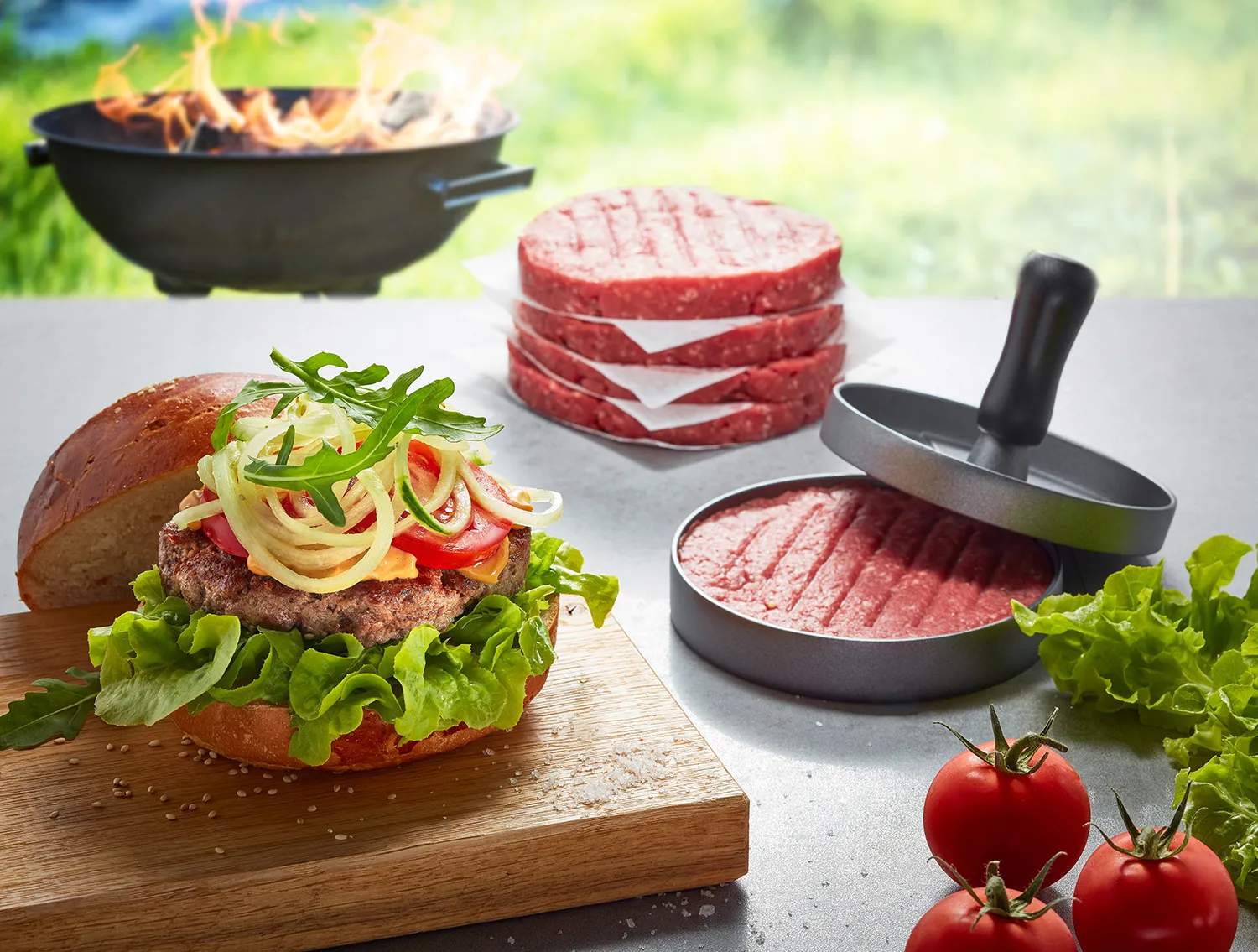 Gefu Øvrigt grilltilbehør Gefu Grill Hamburgerpresser i Grå, 2
