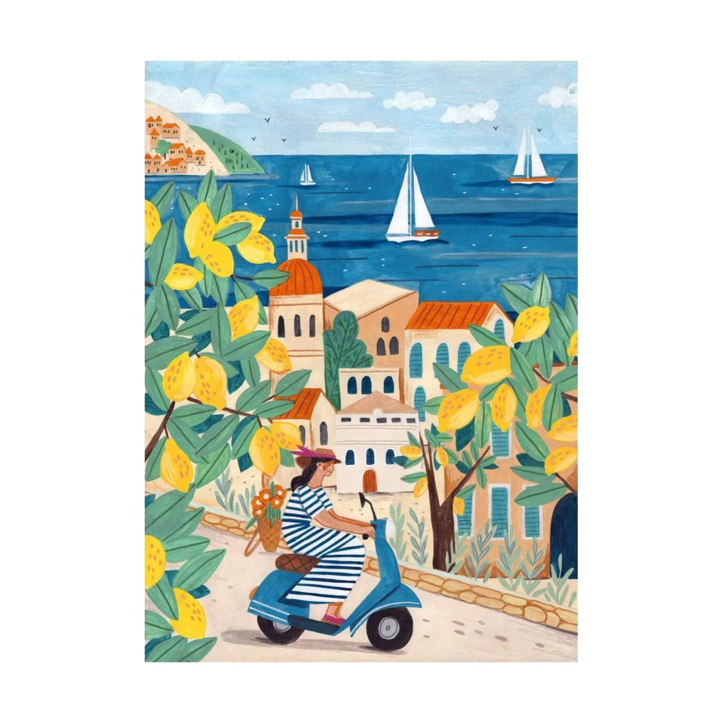 Poster&Frame Plakater Plakat - Woman on the coast i B30 x L40 cm, 1