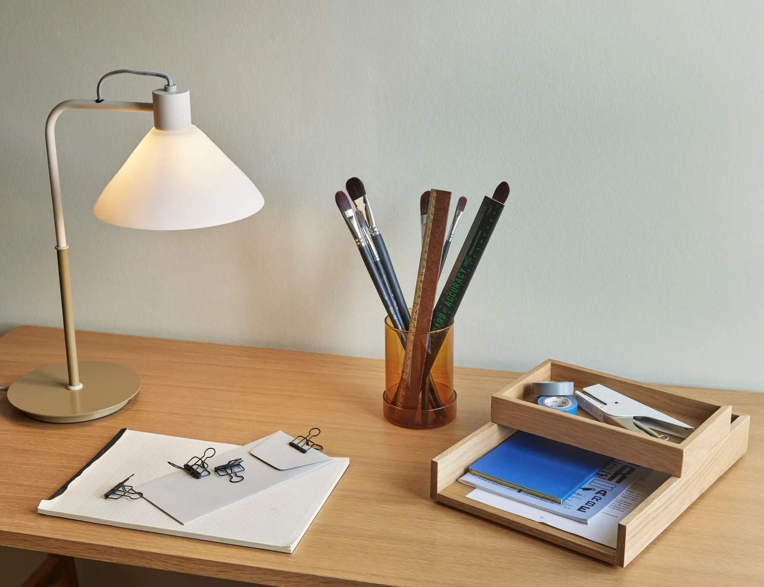 Hübsch Bordlamper Spot Bordlampe i Hvid/Khaki, 4