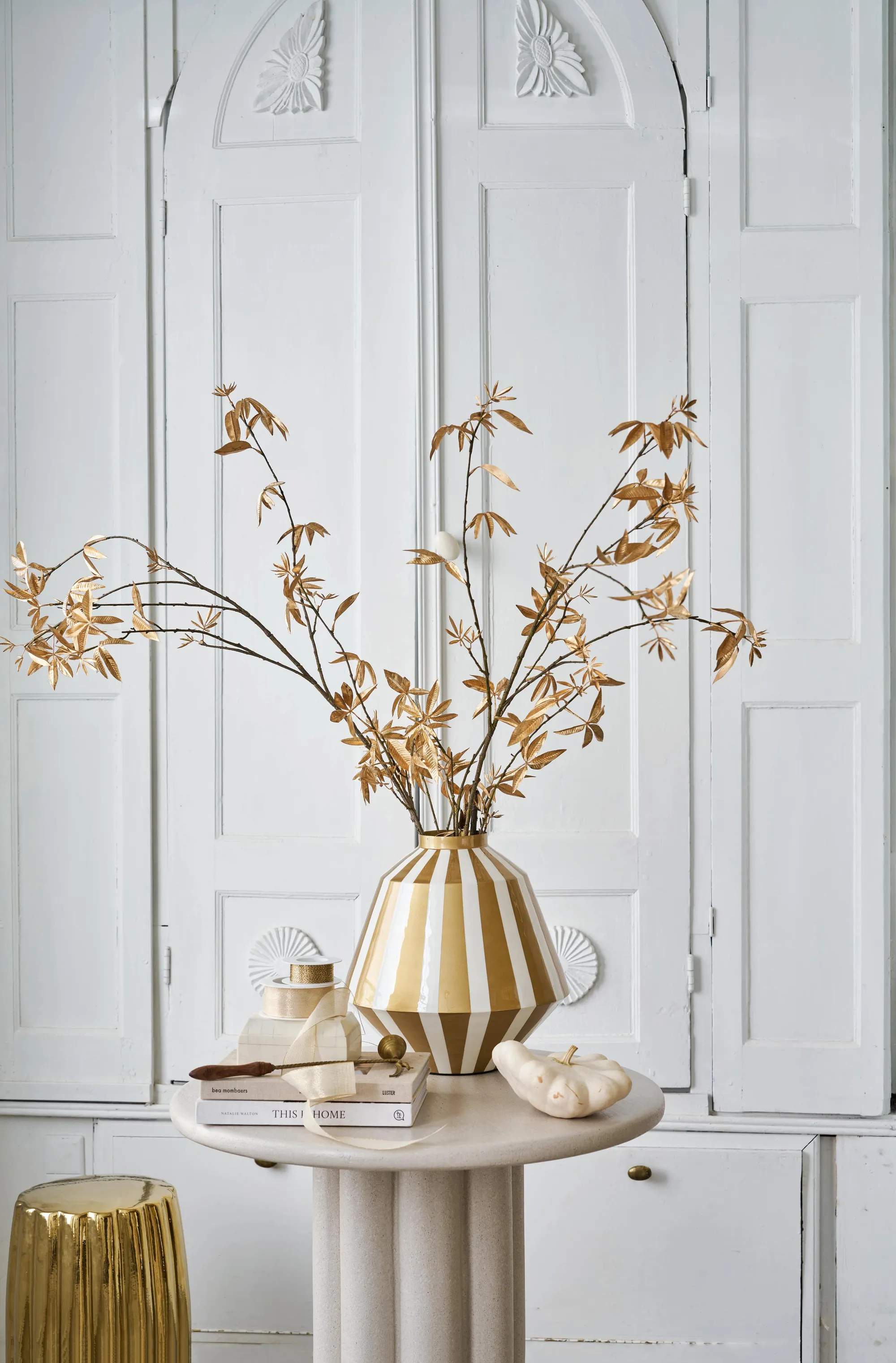 PIP Studio Vaser Home Decor Stripes Vase i White Gold, 35 cm, 2