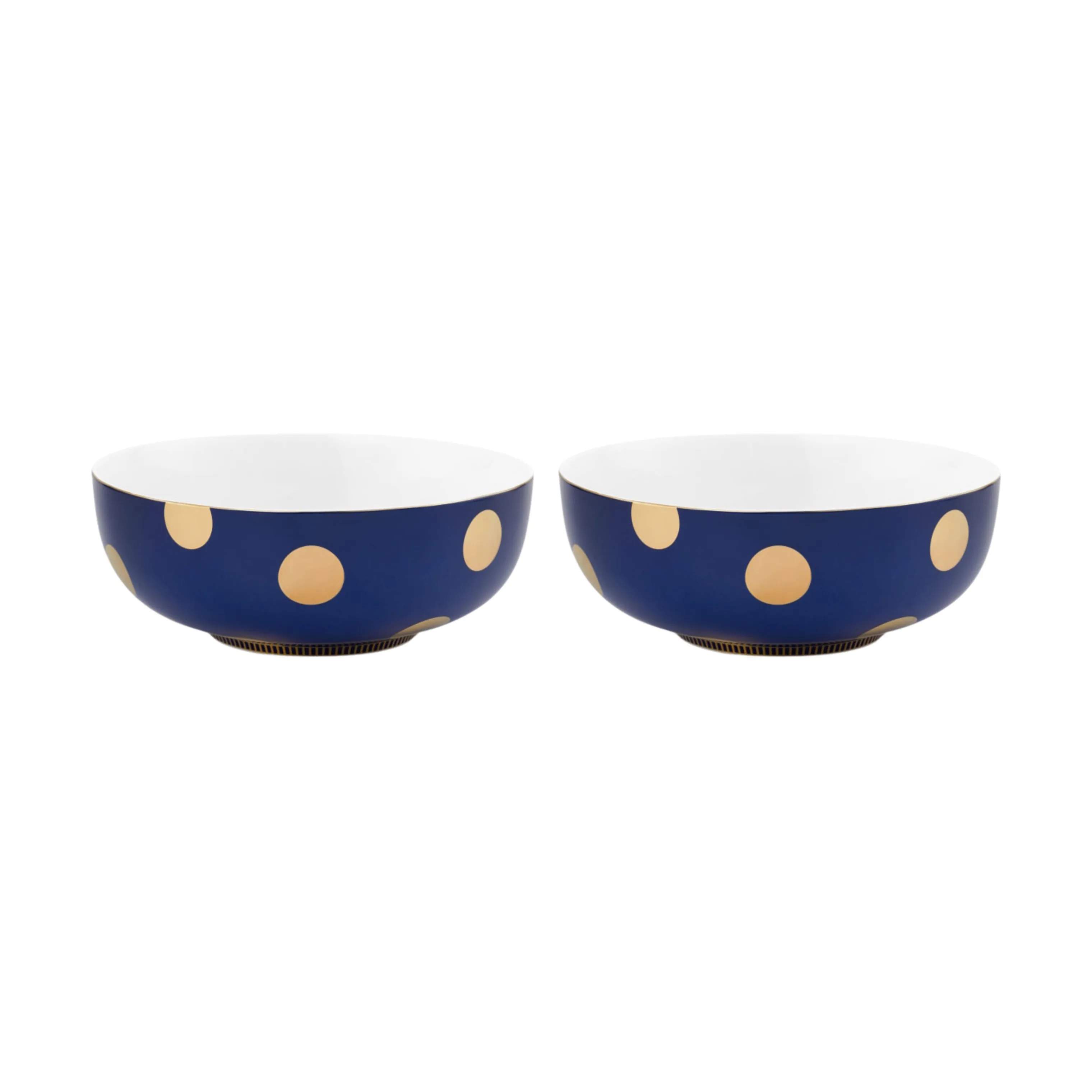 PIP Studio Serveringsskåle Dot Delight Skål - 2 stk. i Mørkeblå, 20 cm, 1