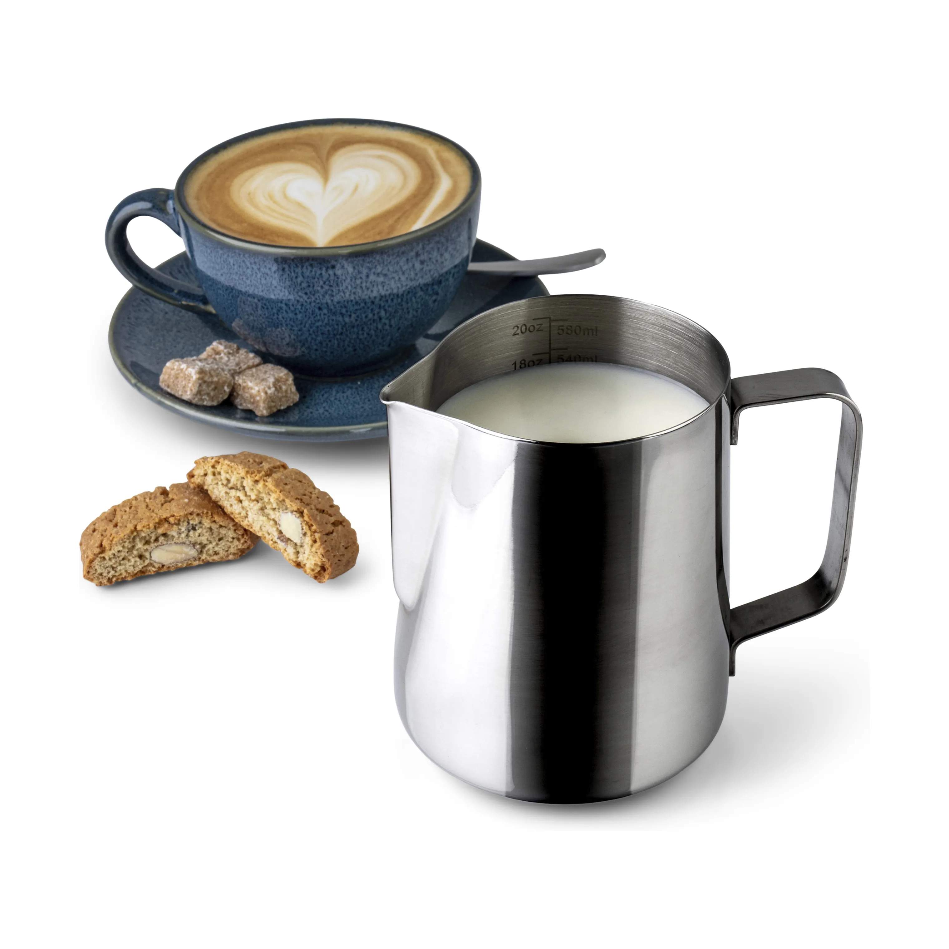 Cook & Baker Baristaudstyr Mælkekande i Stål, 580 ml, 4