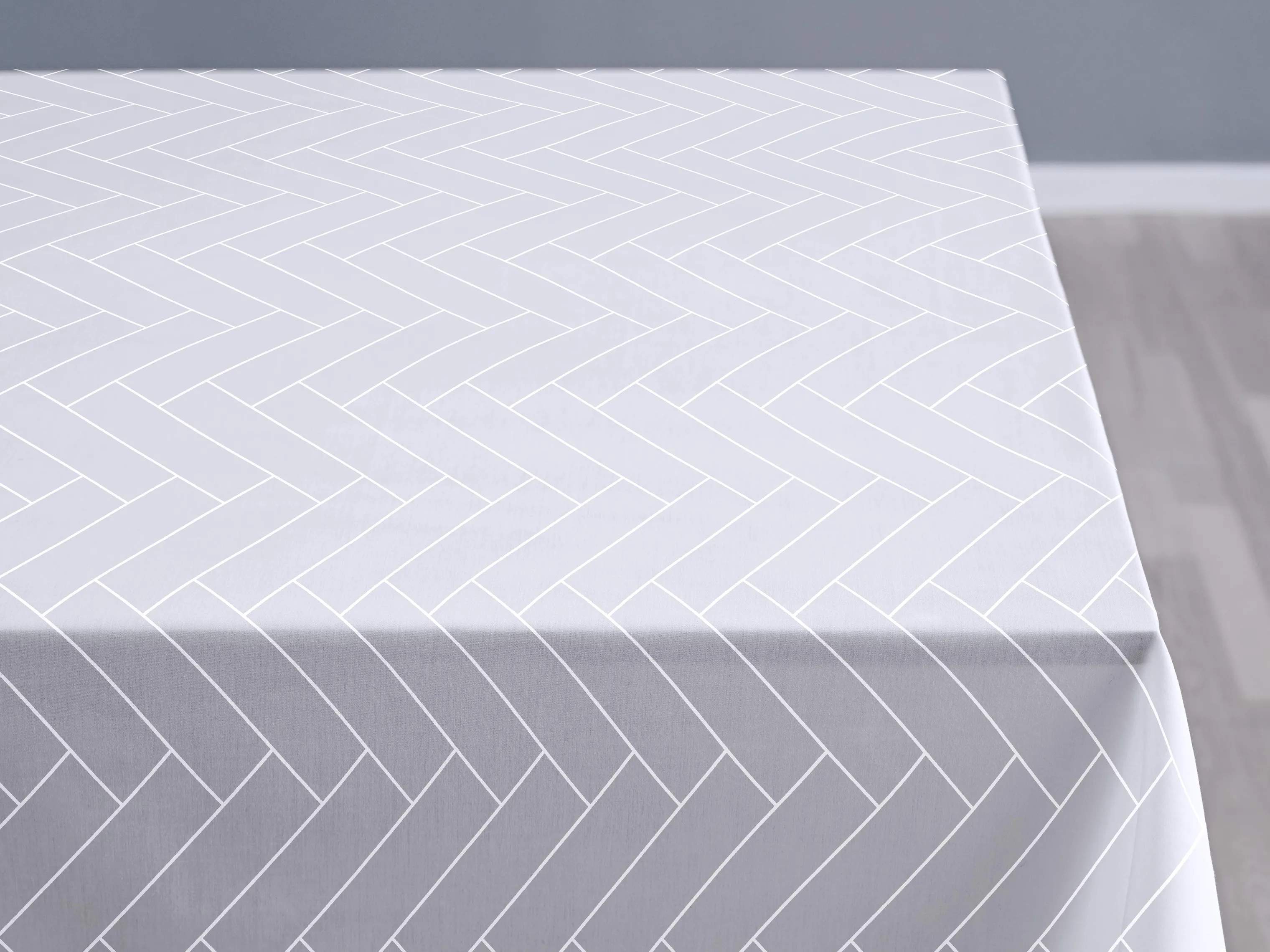 Södahl Duge Tiles Damask Dug i Optisk hvid, B140 x L370 cm, 2