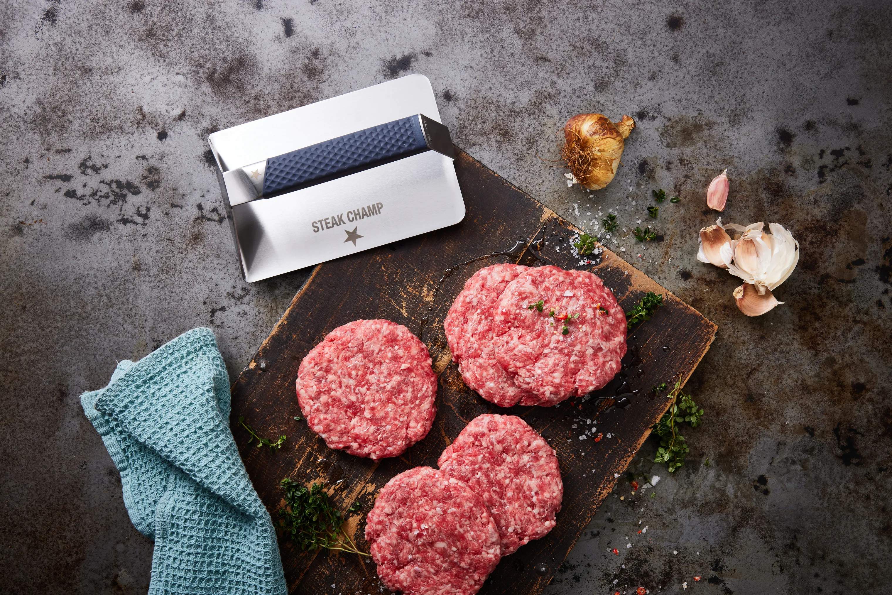 Steak Champ Øvrigt grilltilbehør Bøfpresser i Rustfrit stål, 4