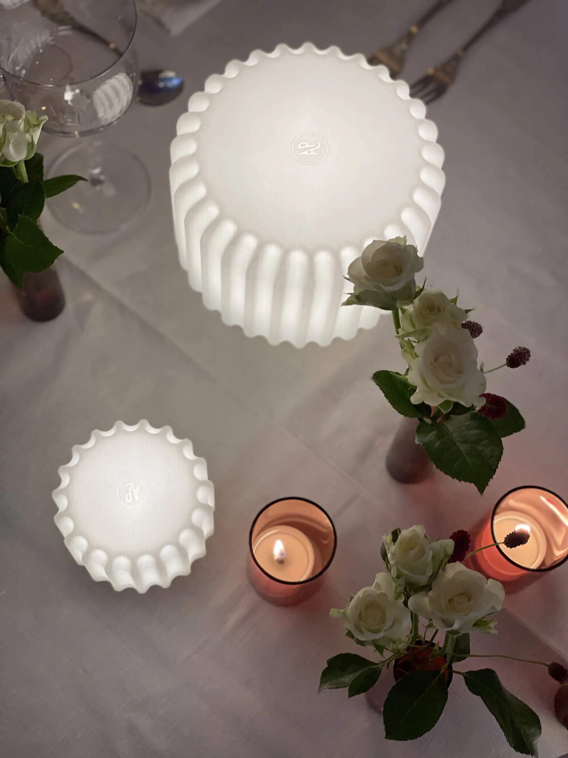 Atelier Pierre since 1968 Bordlamper Dentelles Bordlampe - 3 stk. i hvid/guldfarvet, 4