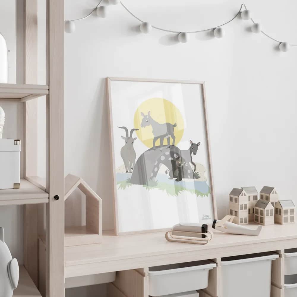Poster&Frame Plakater Plakat - Tre bukke bruse i B50 x L70 cm, 2