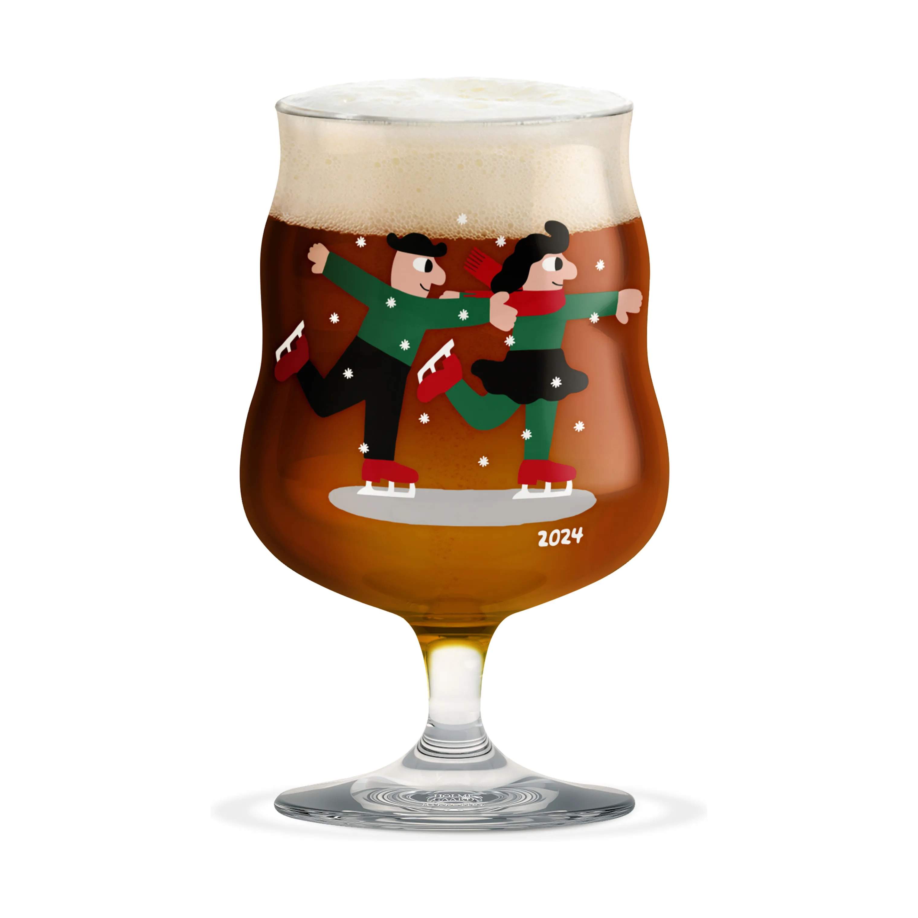 Mikkeller Christmas Ølglas 2024, klar m. deko, large