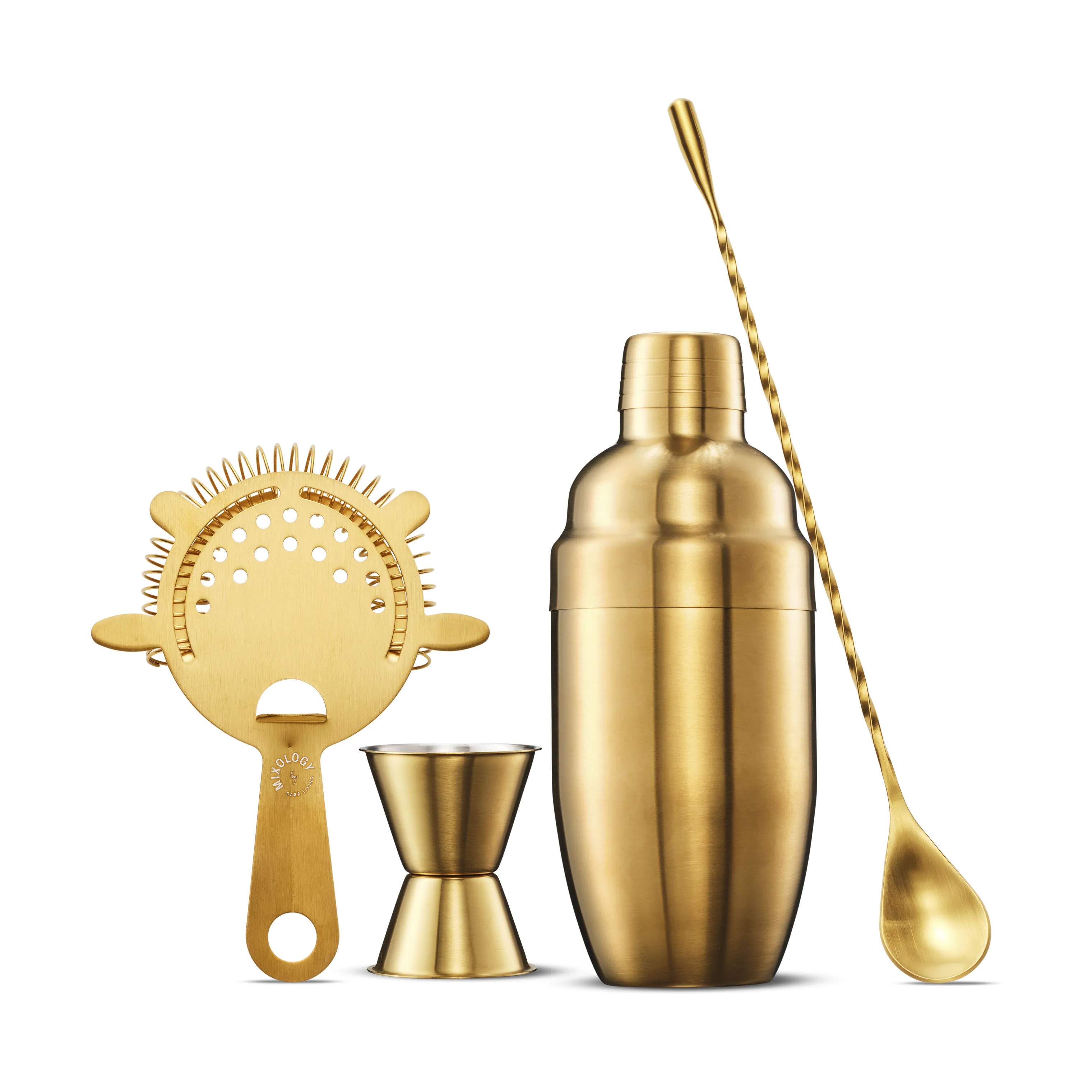 Mixology by CASA Living Shakere MIXOLOGY Barsæt - 4 dele i mat guldfarvet, 1
