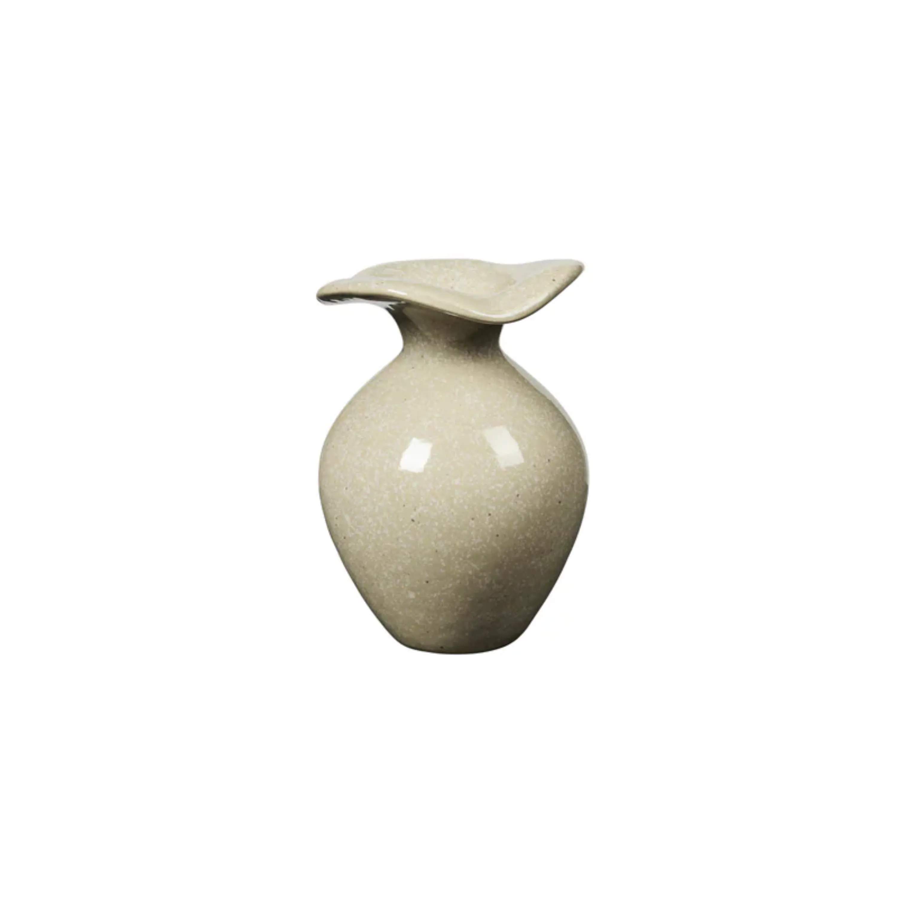 Broste Copenhagen Vaser Florentina Vase i Beige, H14 x Ø9,5 cm, 1
