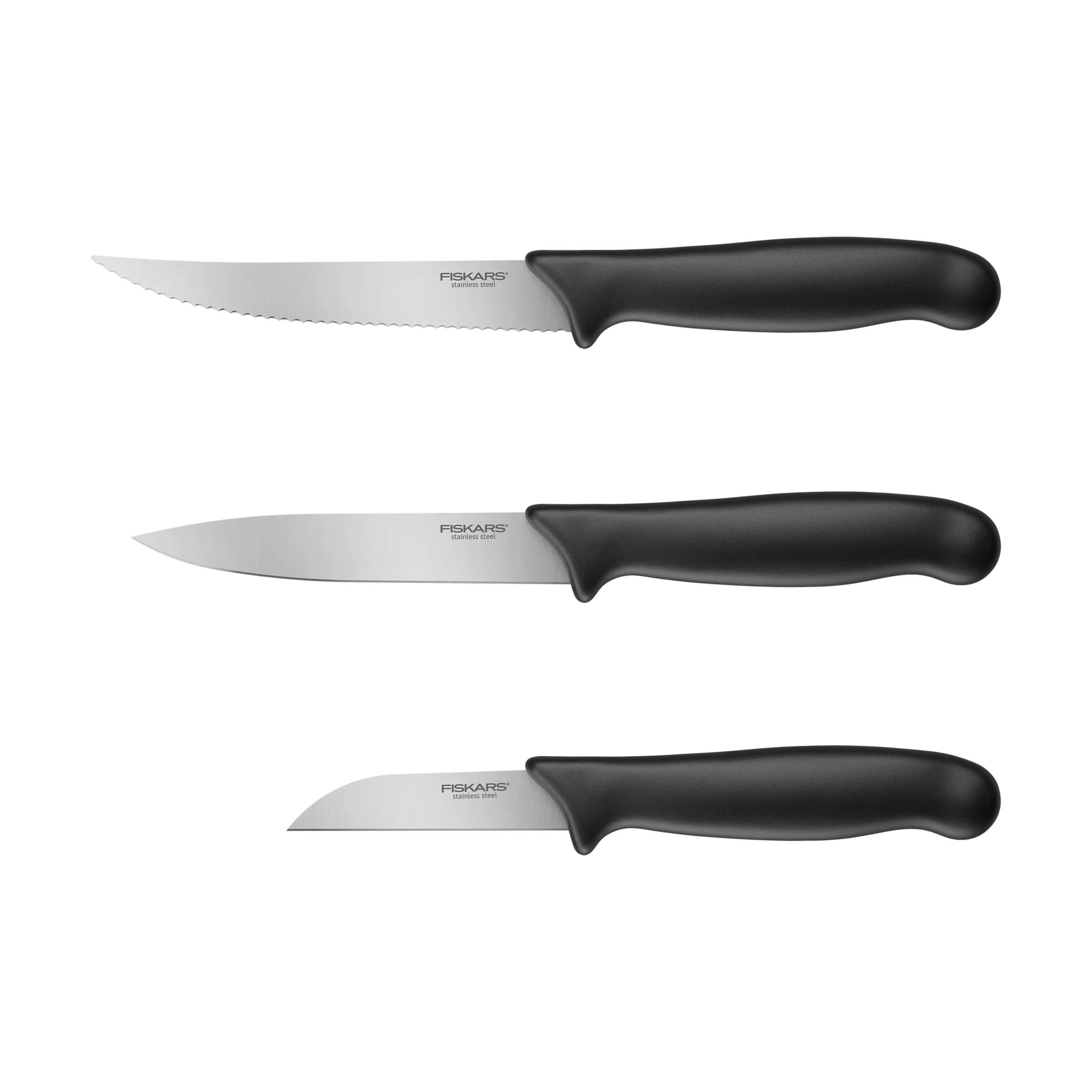 Essential Grøntsagskniv - 3 dele, sort, large
