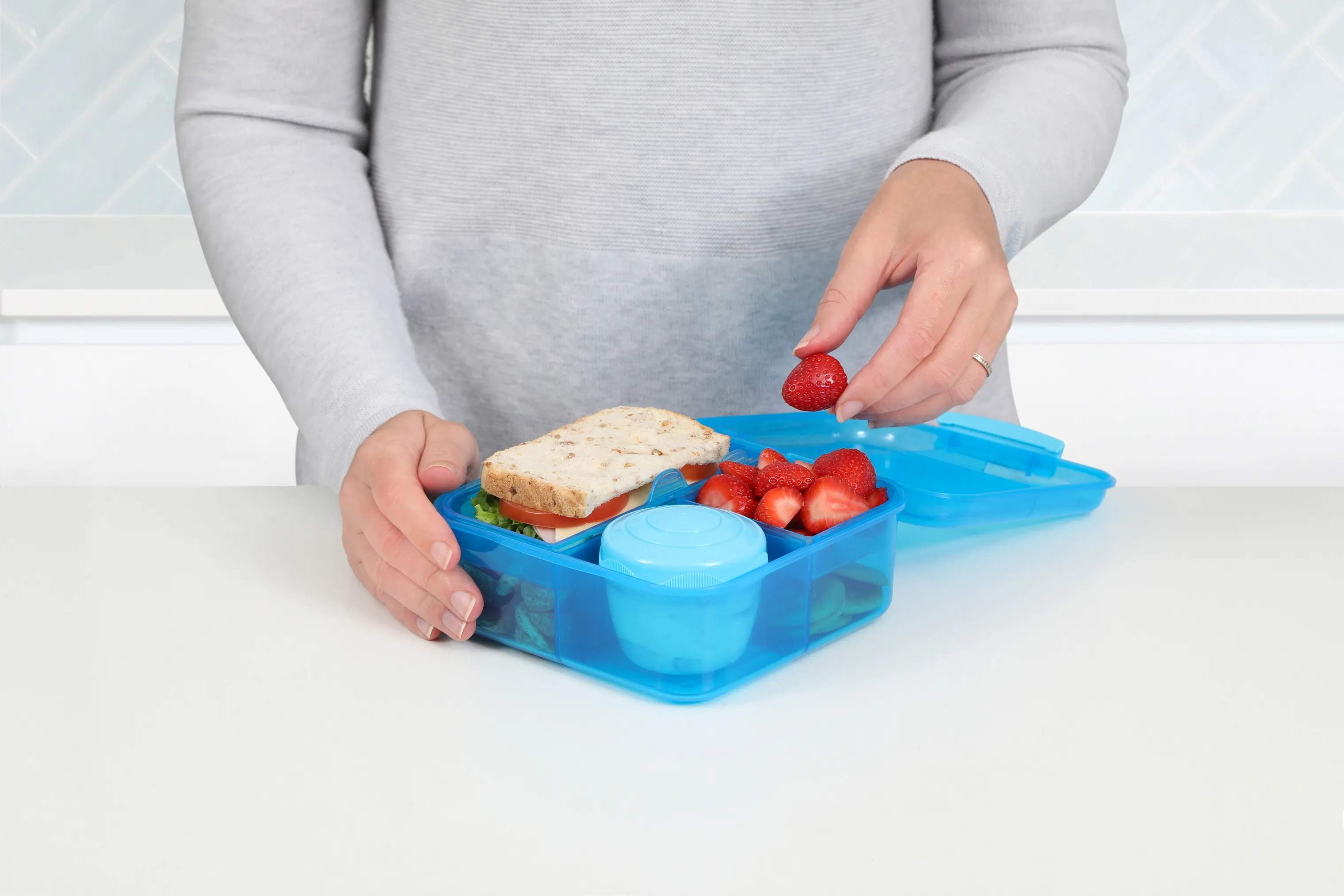 Sistema Madkasser Bento Madkasse i Blå, 1.25 L, 3
