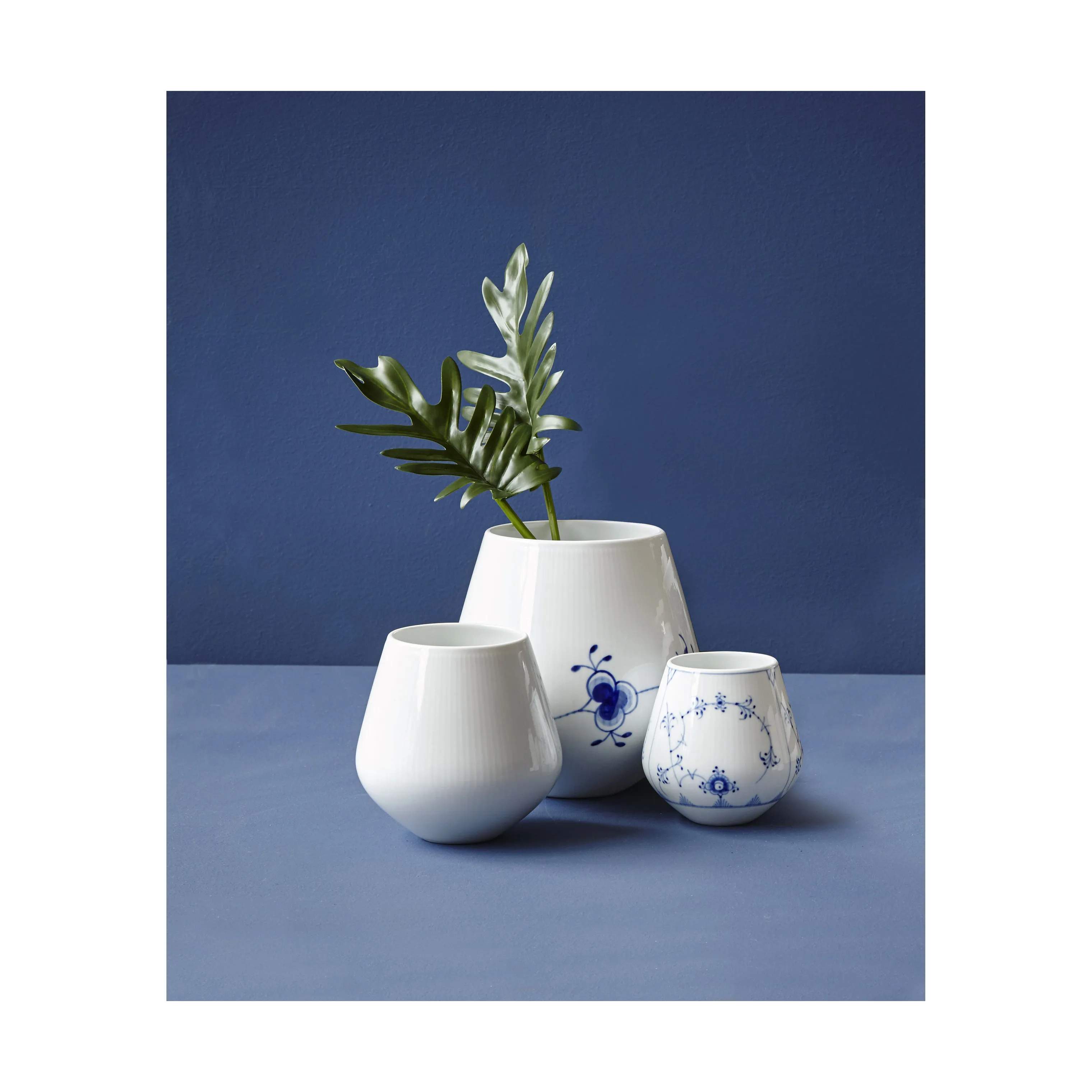 Royal Copenhagen Vaser Hvid Riflet Vase i Hvid, 15 cm, 4