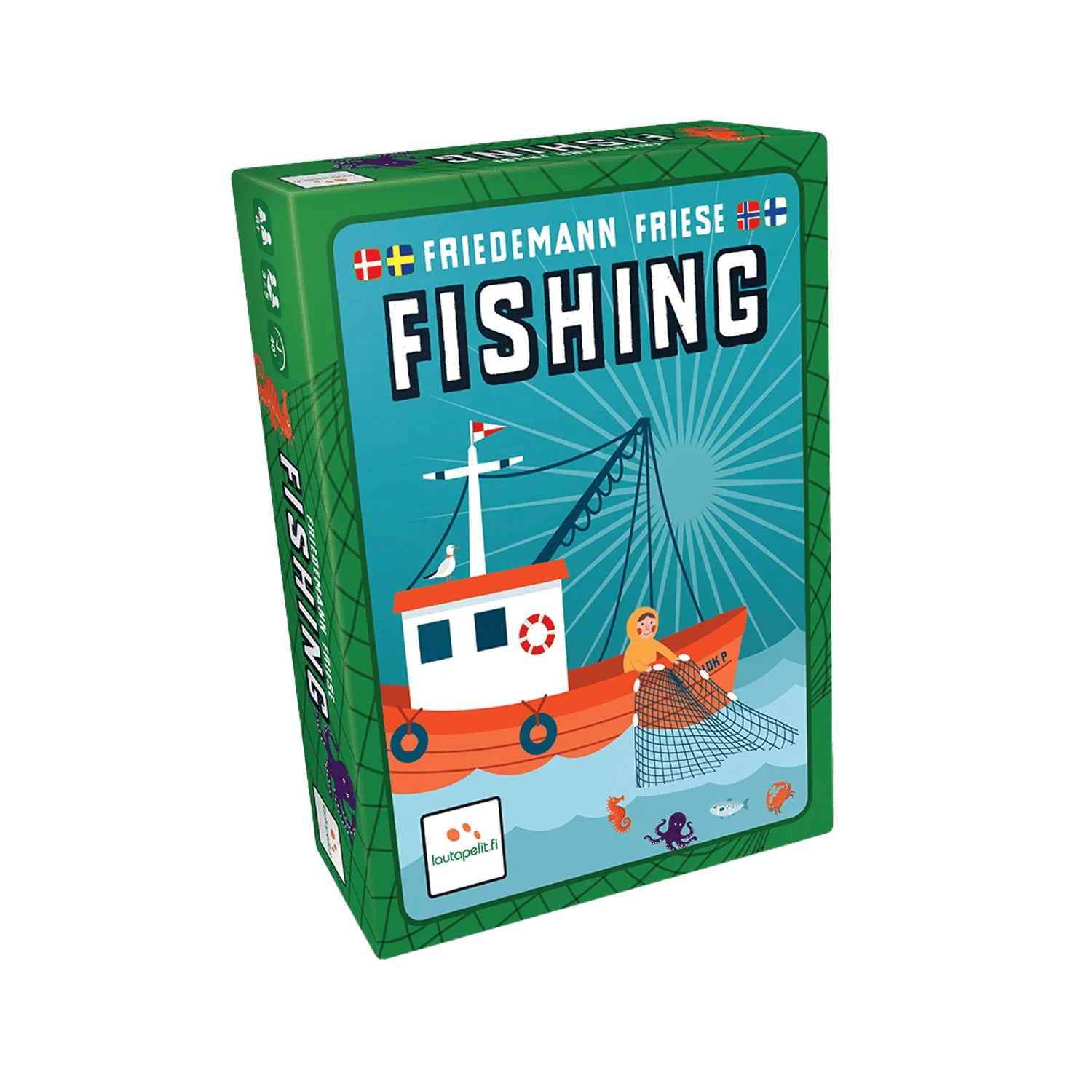 Spilbræt Spil Kortspil - Fishing Tricktaking i Multifarvet, 1