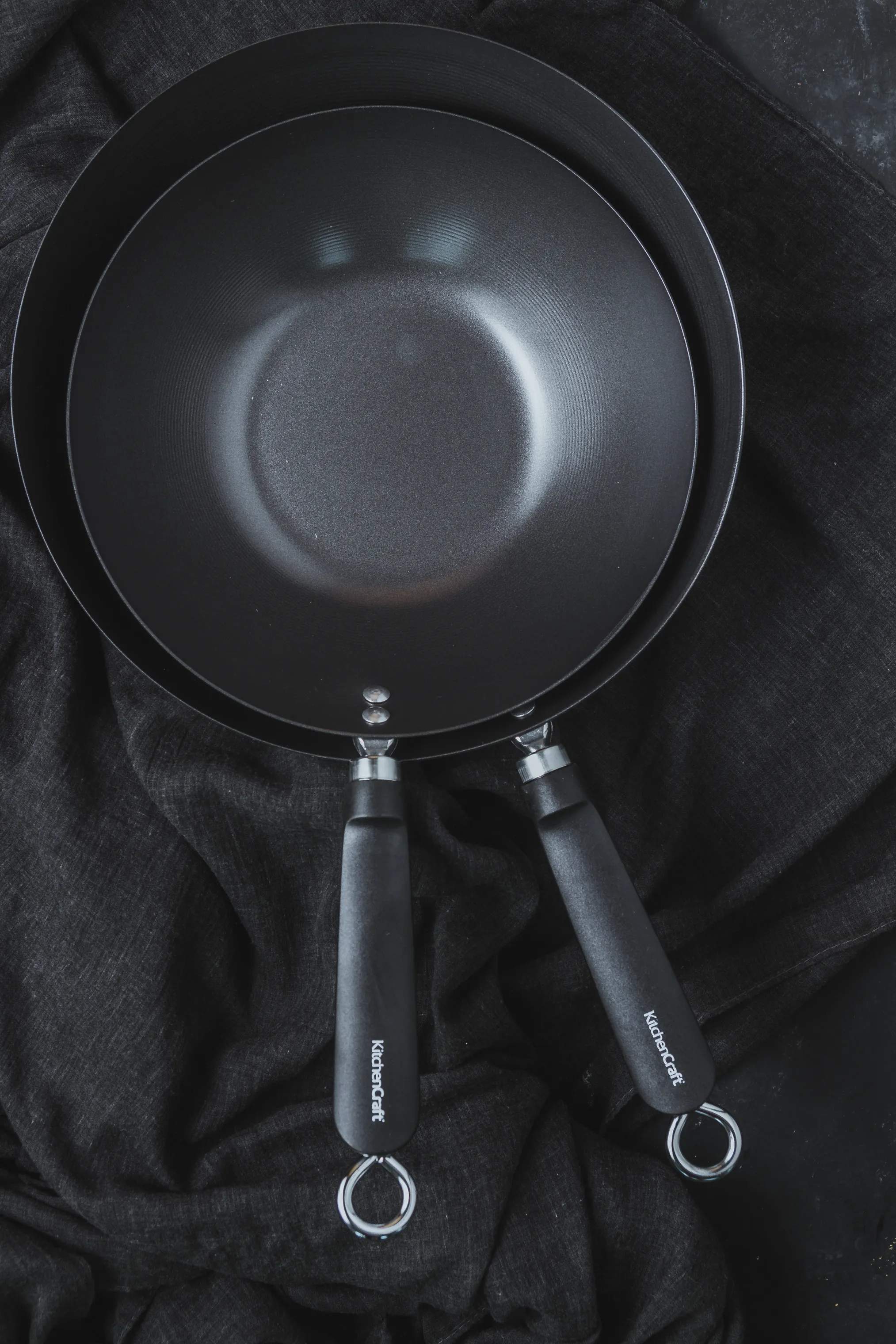KitchenCraft Wokpander World of Flavours Wok i 30 cm, 3