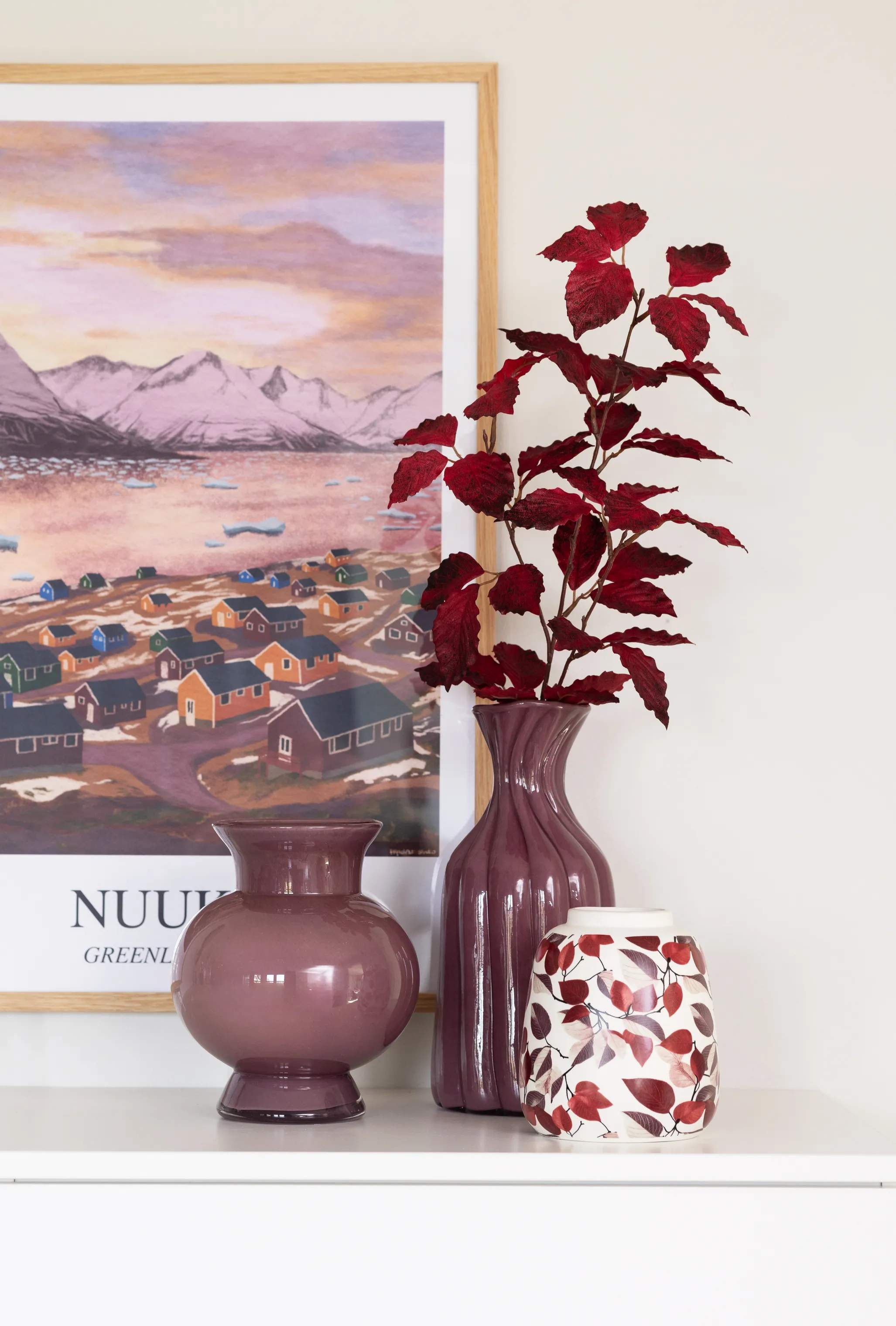 CASA Living Kunstige blomster Kunstig Gren i Bordeaux, 2