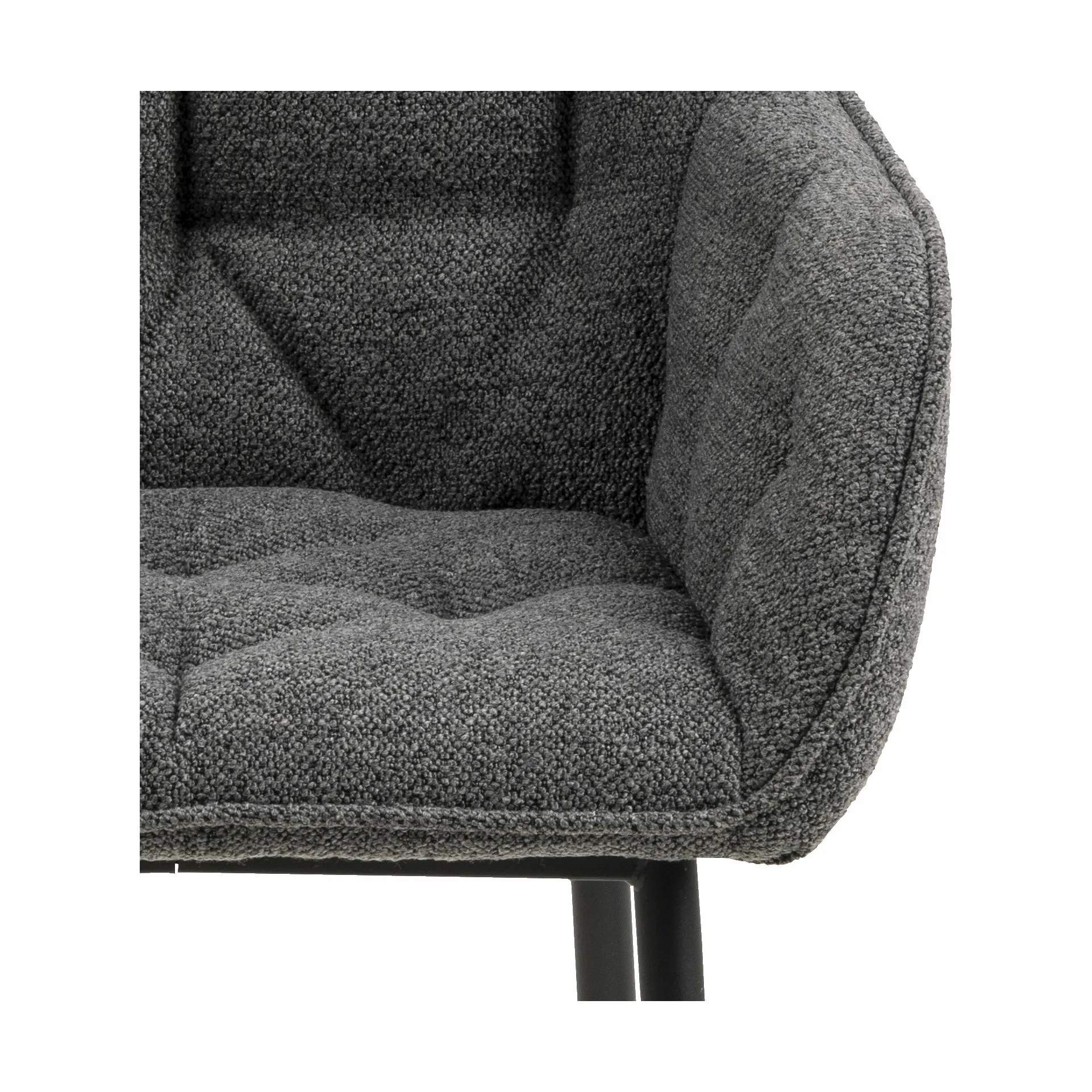 CASA Living Spisebordsstole Brooke Spisebordsstol - 2 stk. i Mørk antracit/sort, 4