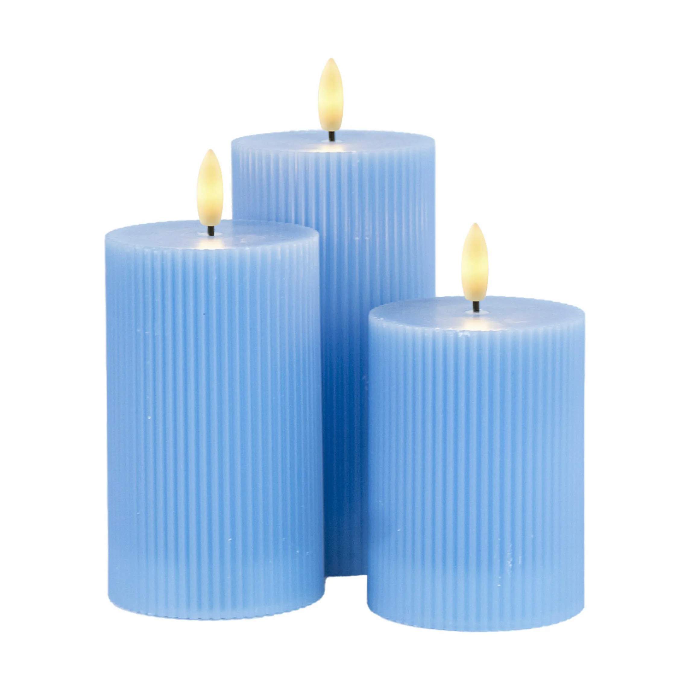 Sirius LED-lys Smilla Genopladelige LED Bloklys - 3 stk. i Blå, 7,5 cm, 1