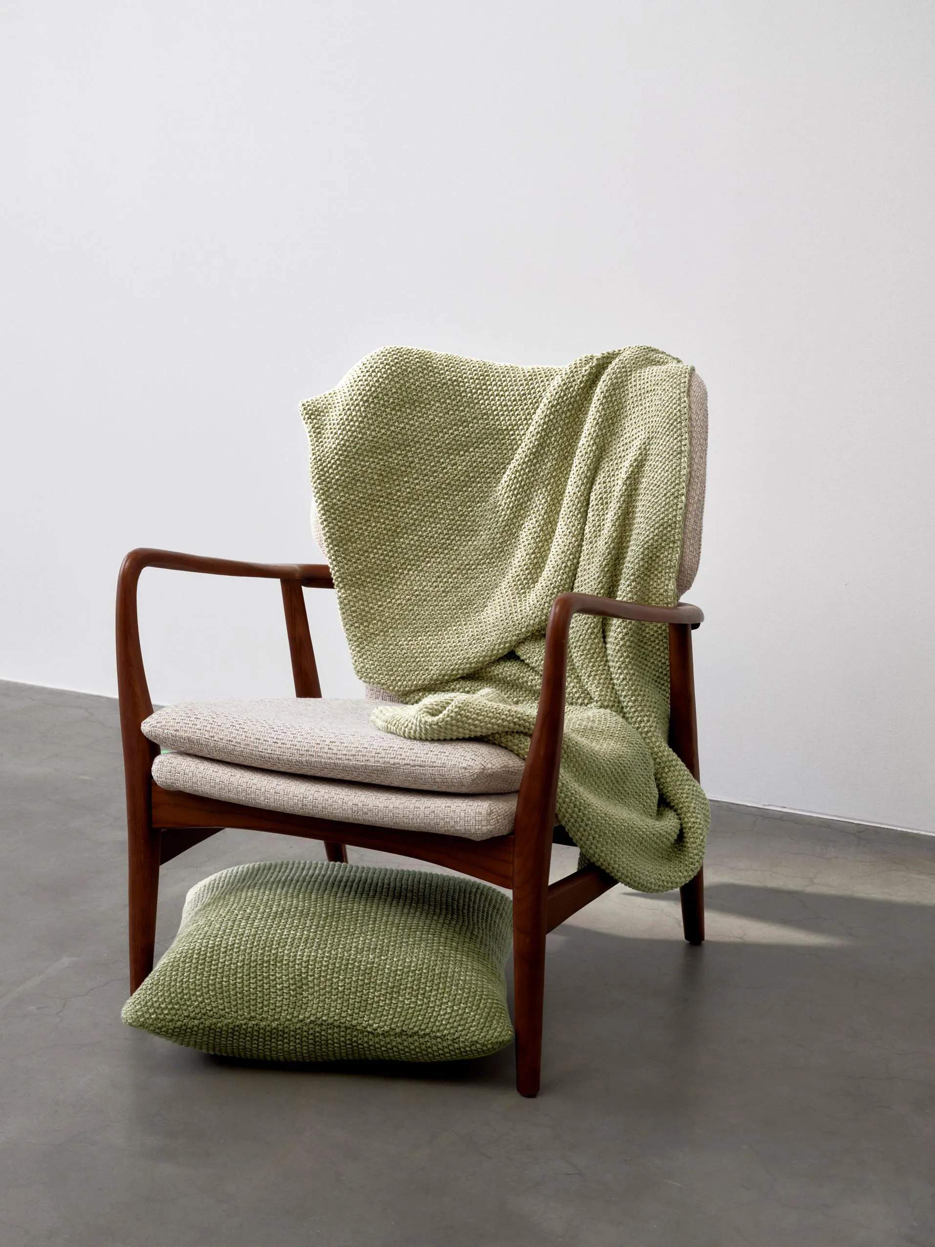 Essenza Plaider Nordic Knit Plaid i Moss Green, B130 x L170 cm, 2