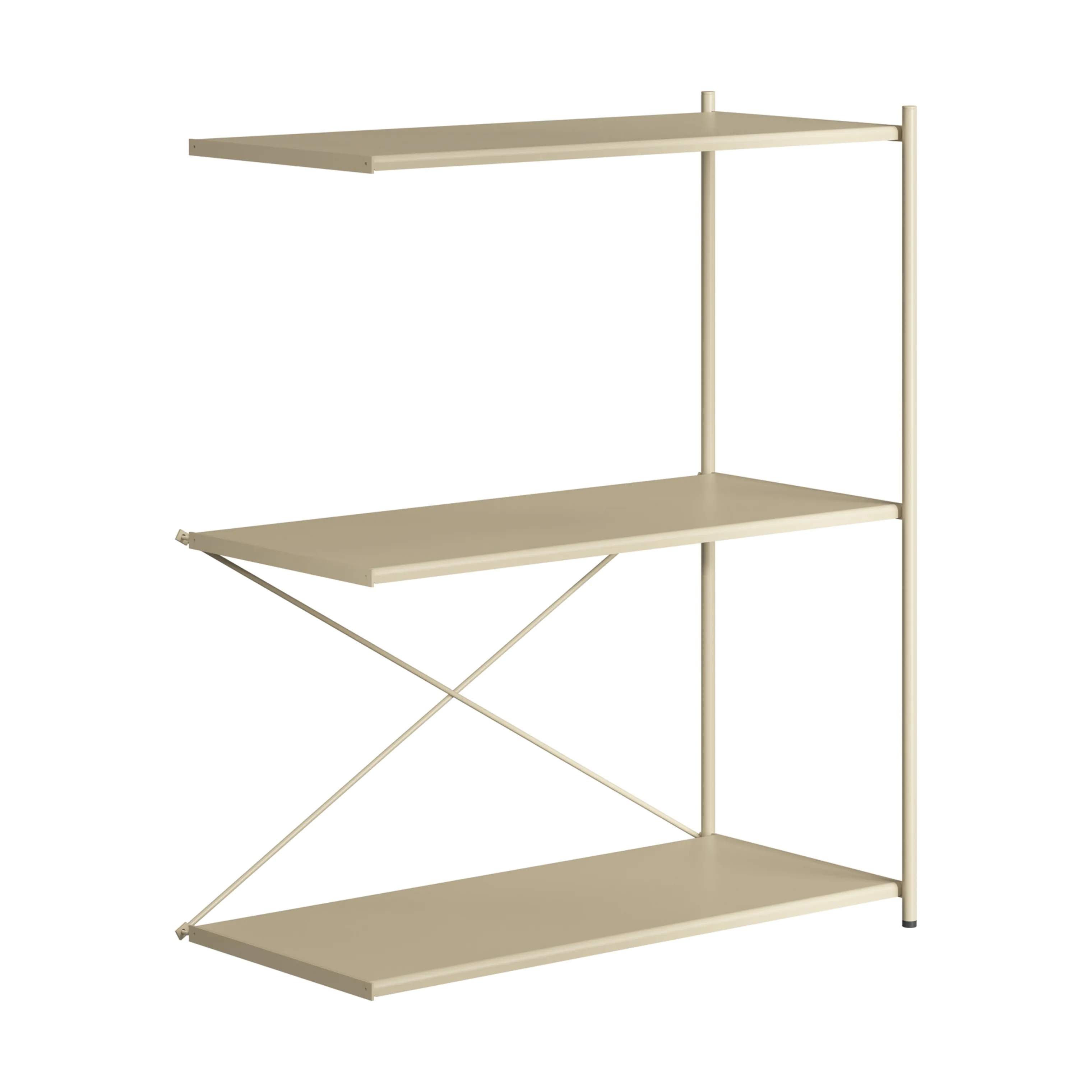Novoform Reoler og tilbehør Arturo 3-Etagers tilbygningsreol i Desert Sand, 91 cm, 2