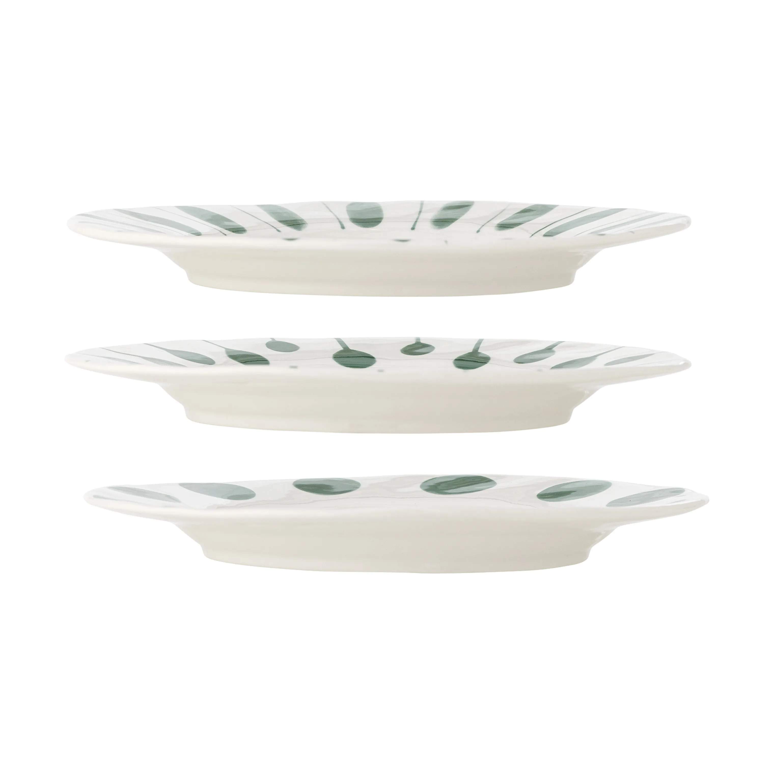 Creative Collection Middagstallerkener Linora Tallerken - 3 stk. i Grøn, 28 cm, 3