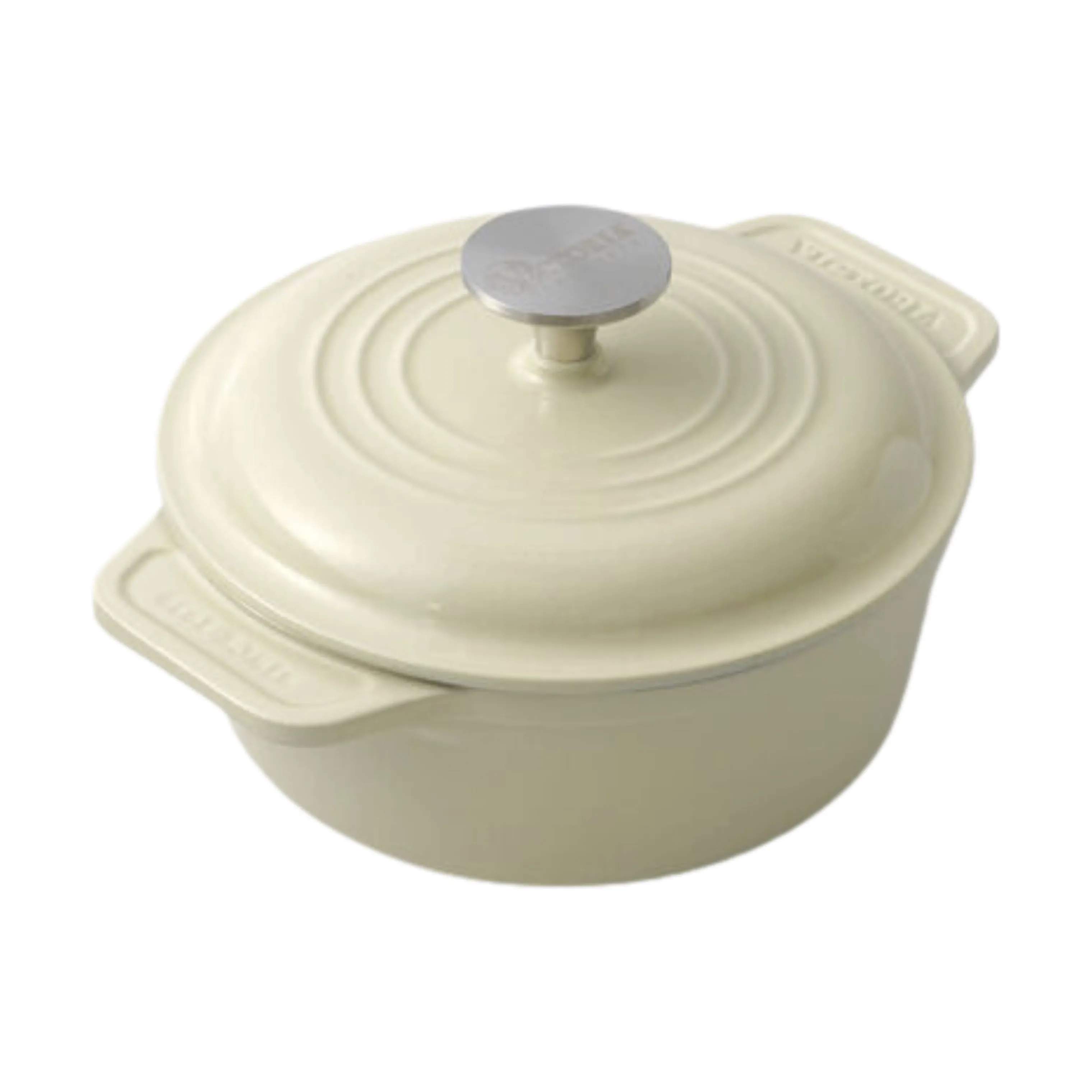 Victoria Gryder Emaljeret Stegegryde i Creme, 1