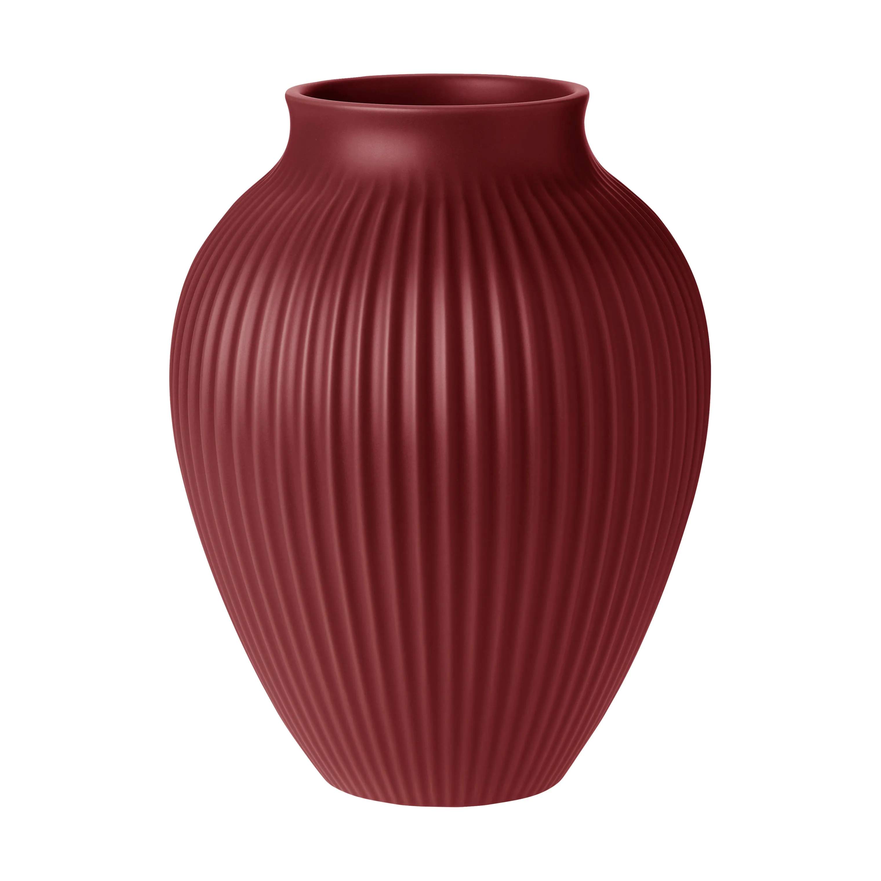 Knabstrup Keramik Vaser Riller Vase i Soft cherry, 27 cm, 1