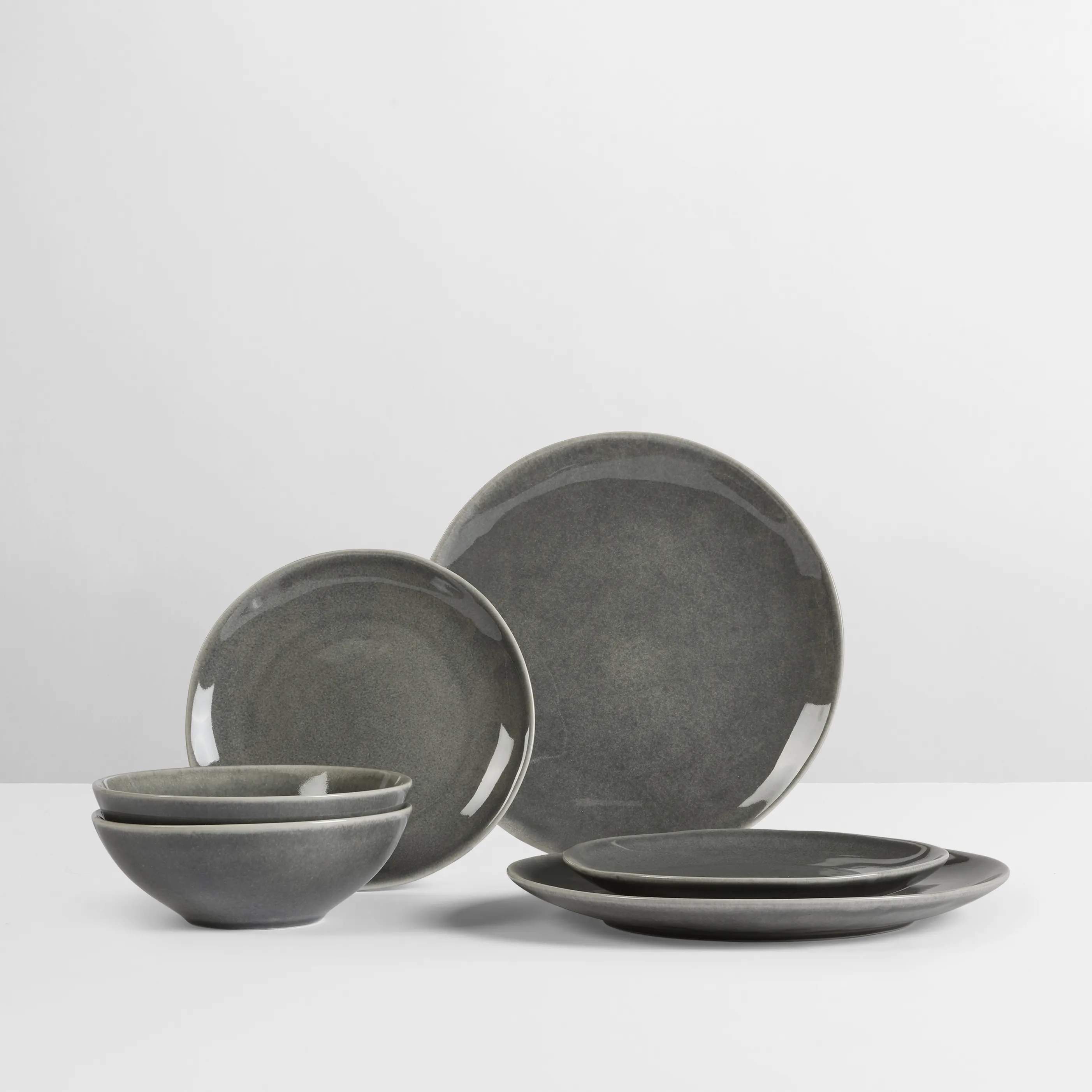 Broste Copenhagen Middagstallerkener Nordic Rain Middagssæt - 6 dele i 6 stk., 2