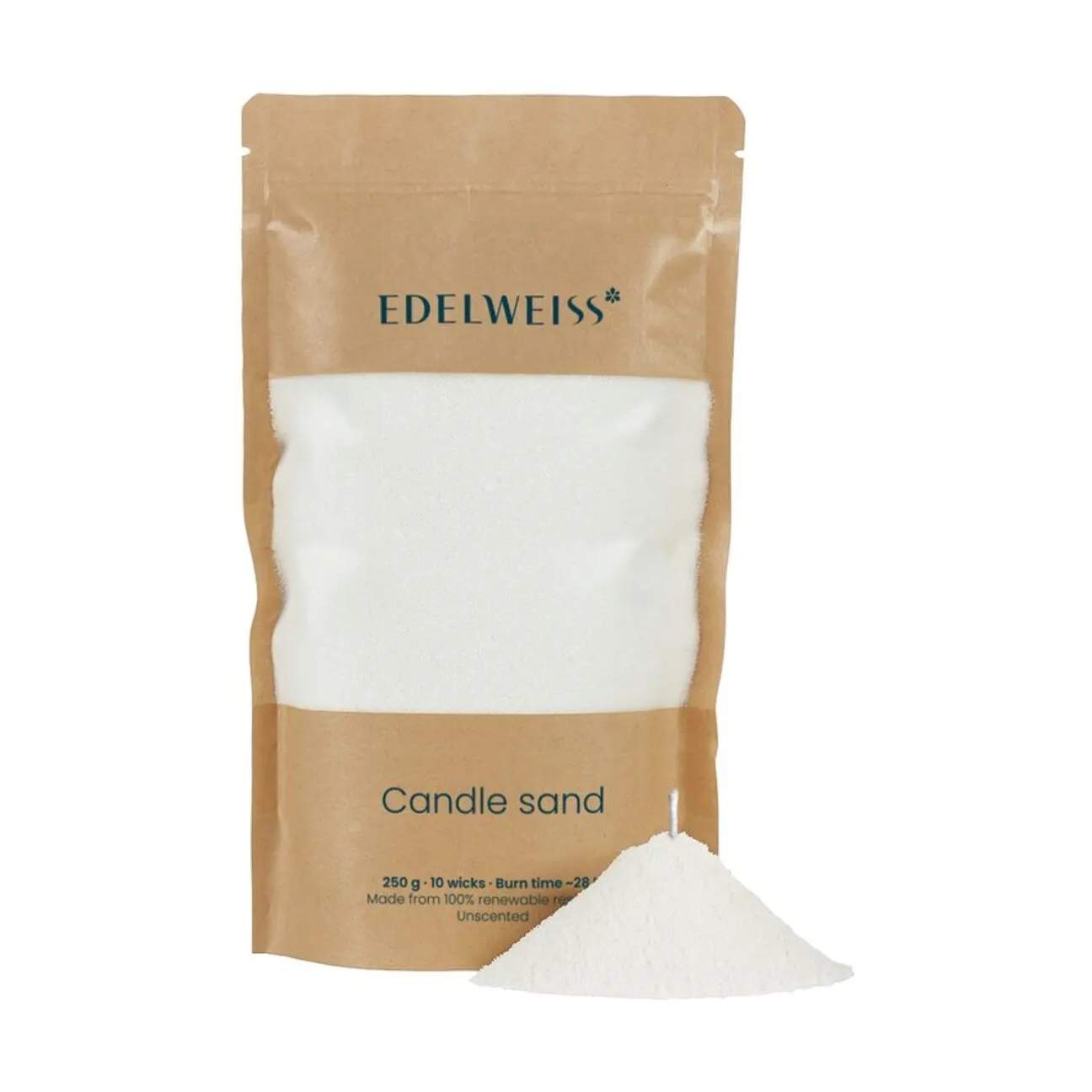 Lene Bjerre Fyrfadslys Edelweiss Stearin Sand i 250 gram, 1