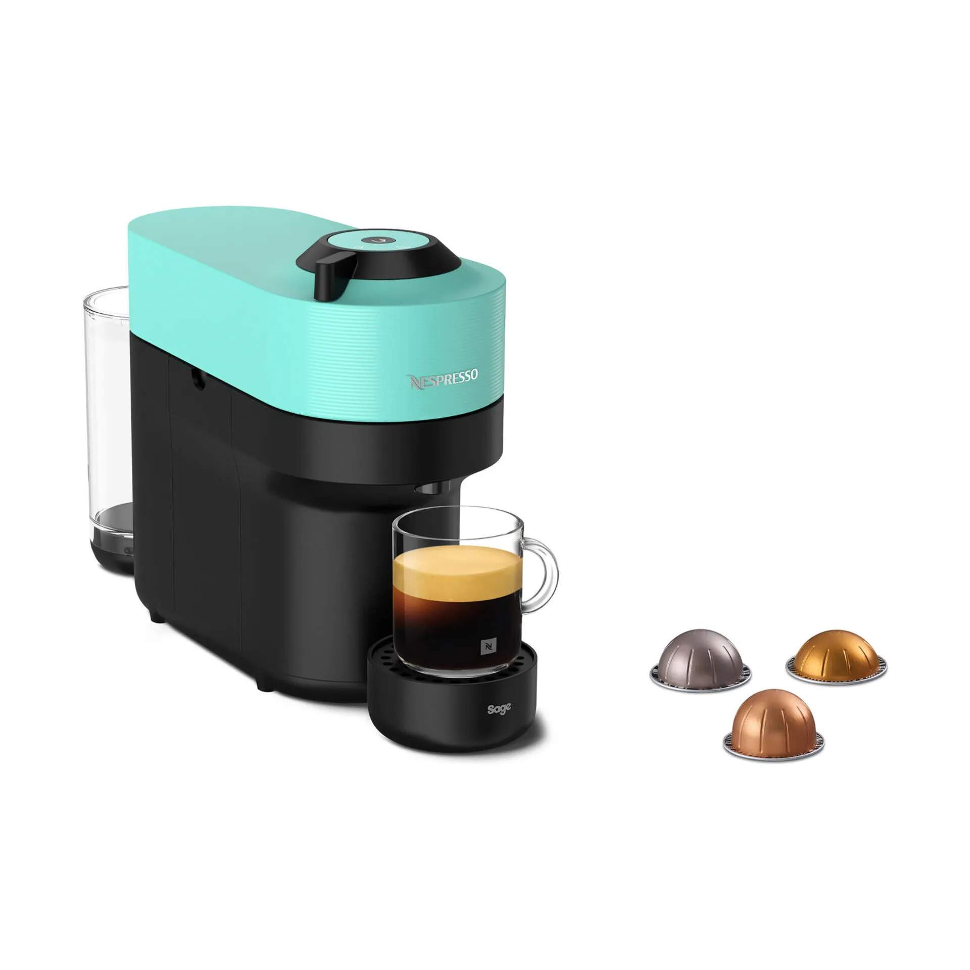 Sage Nespresso kapselmaskiner Vertuo Pop+ Deluxe Kapsel Kaffemaskine i Aqua Mint, 3