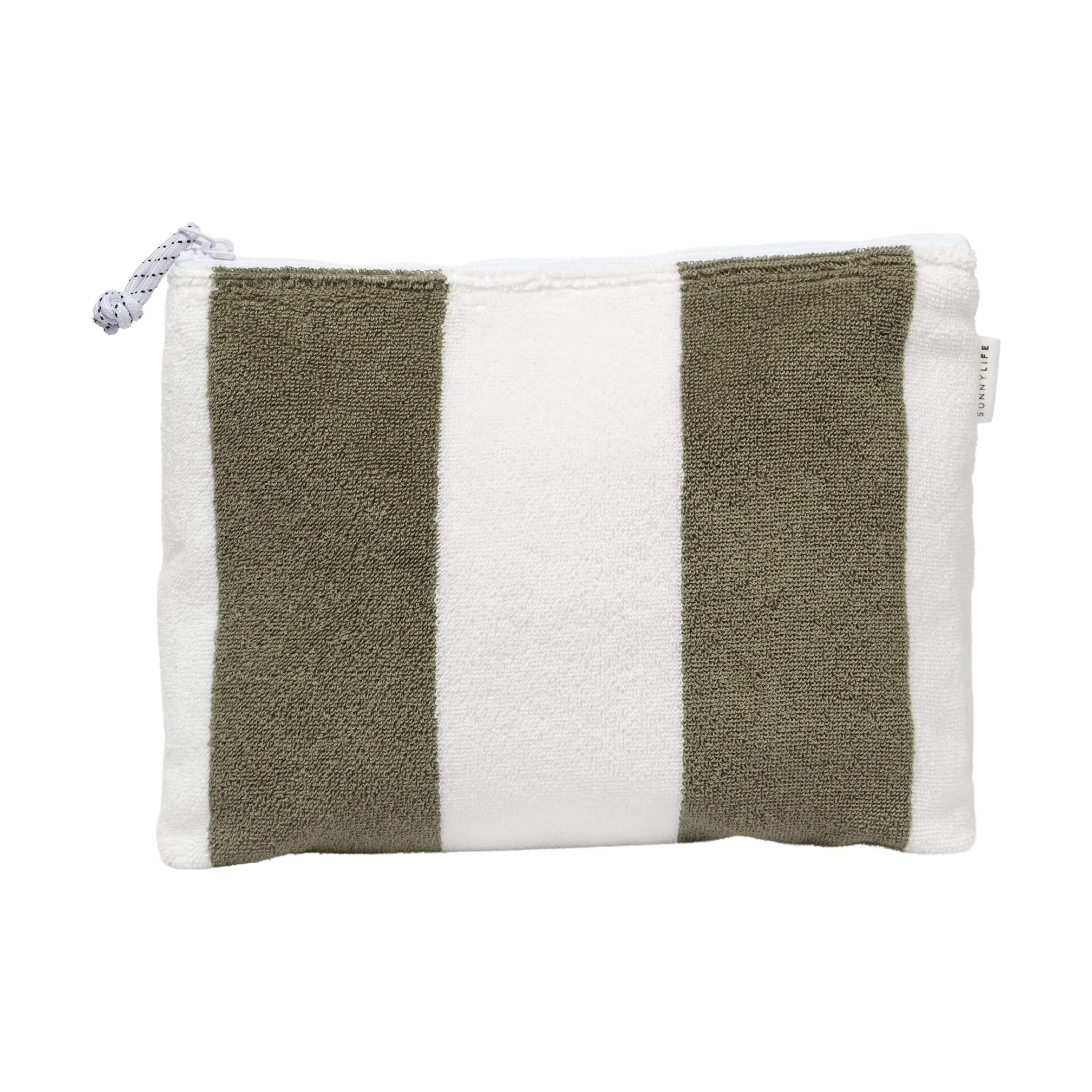 Sunnylife Øvrigt interiør The Vacay Terry Strandpouch i Olive stripe, 3