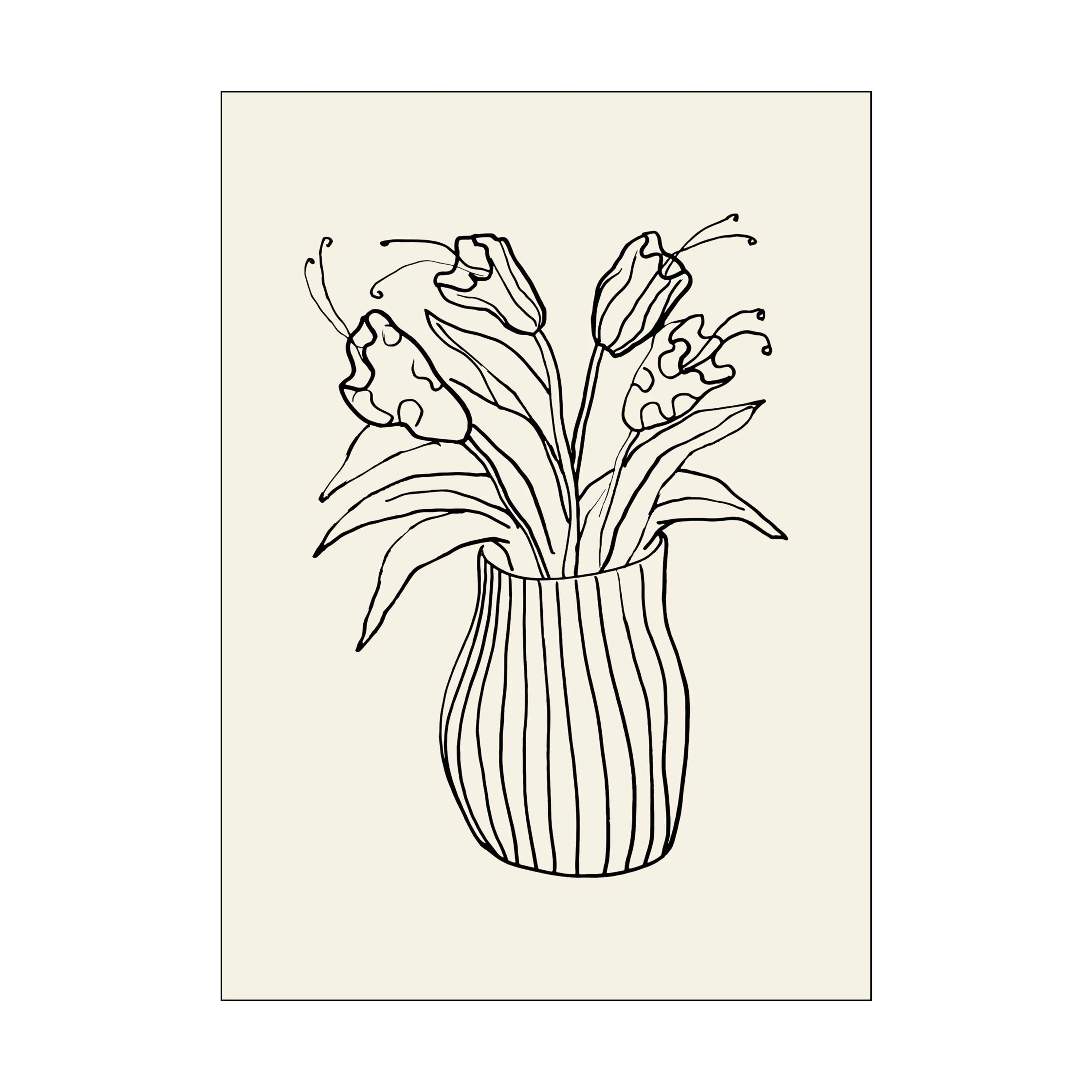 Plakat - Vase Sketch, beige, large