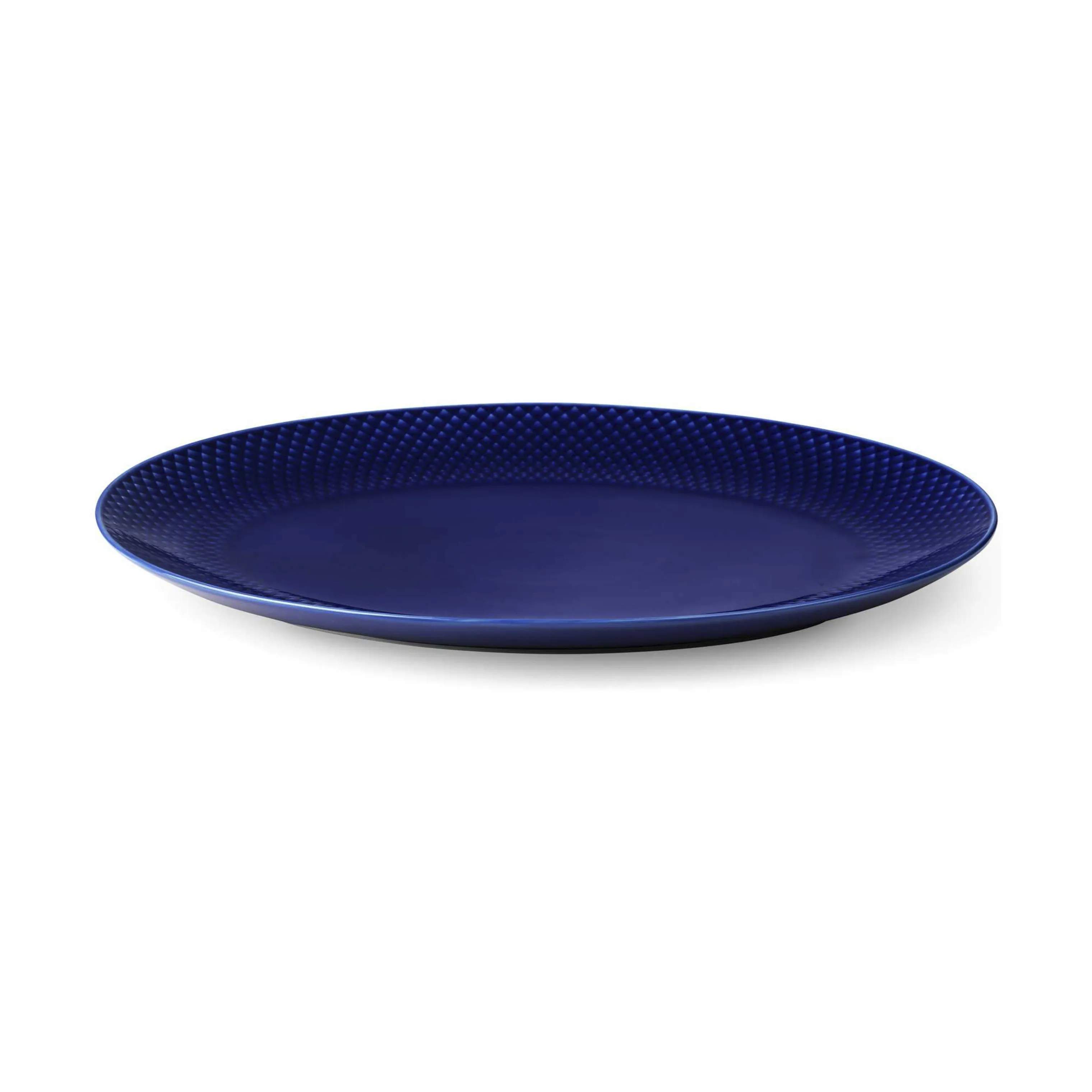 Lyngby Porcelæn Serveringsfade Rhombe Color Rhombe Colour Serveringsfad i Mørkeblå, B26,5 x L35 cm, 2