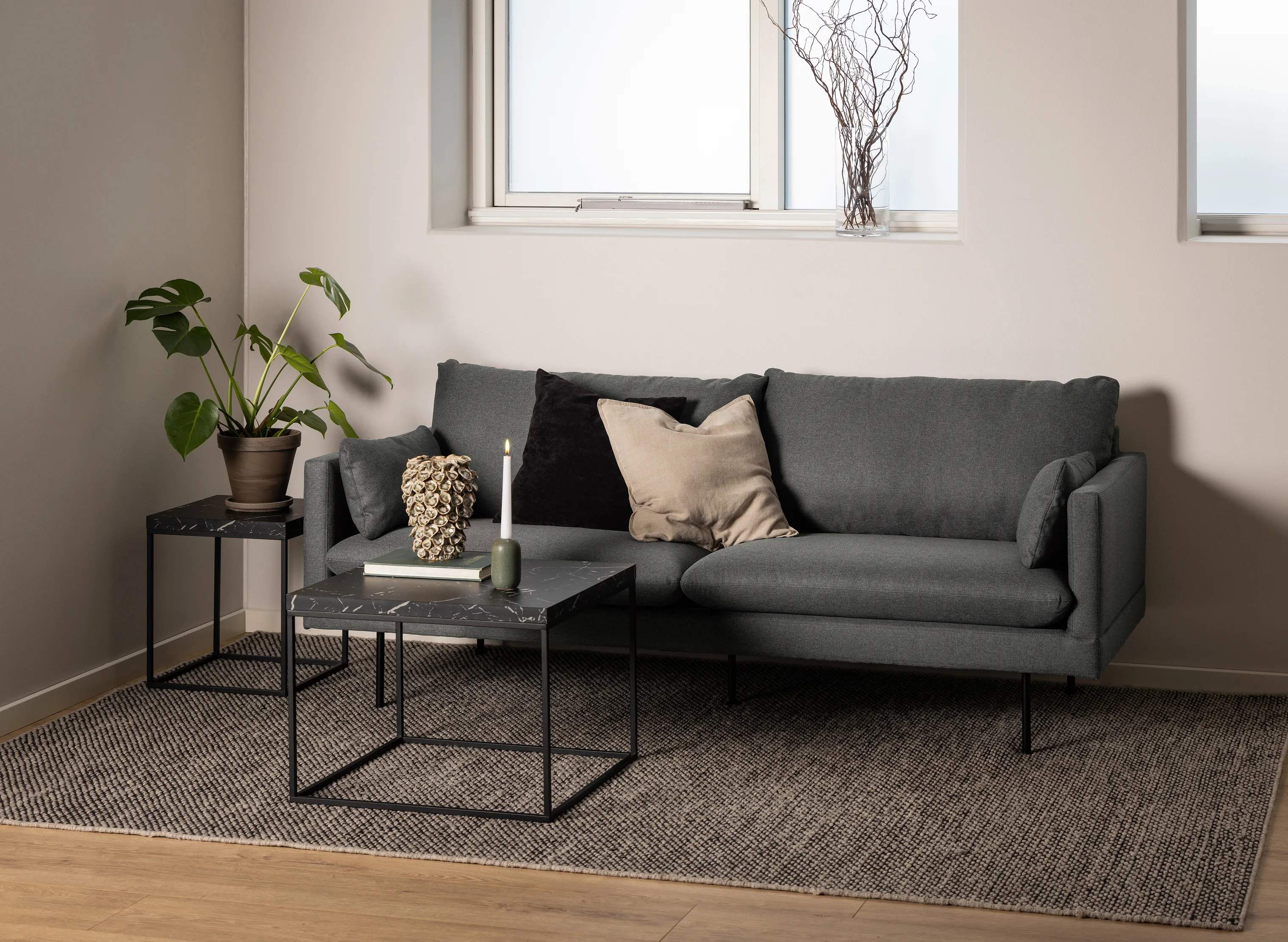 CASA Living Sofaborde Barossa Sofabord i Sort, B40 x L40 cm, 3