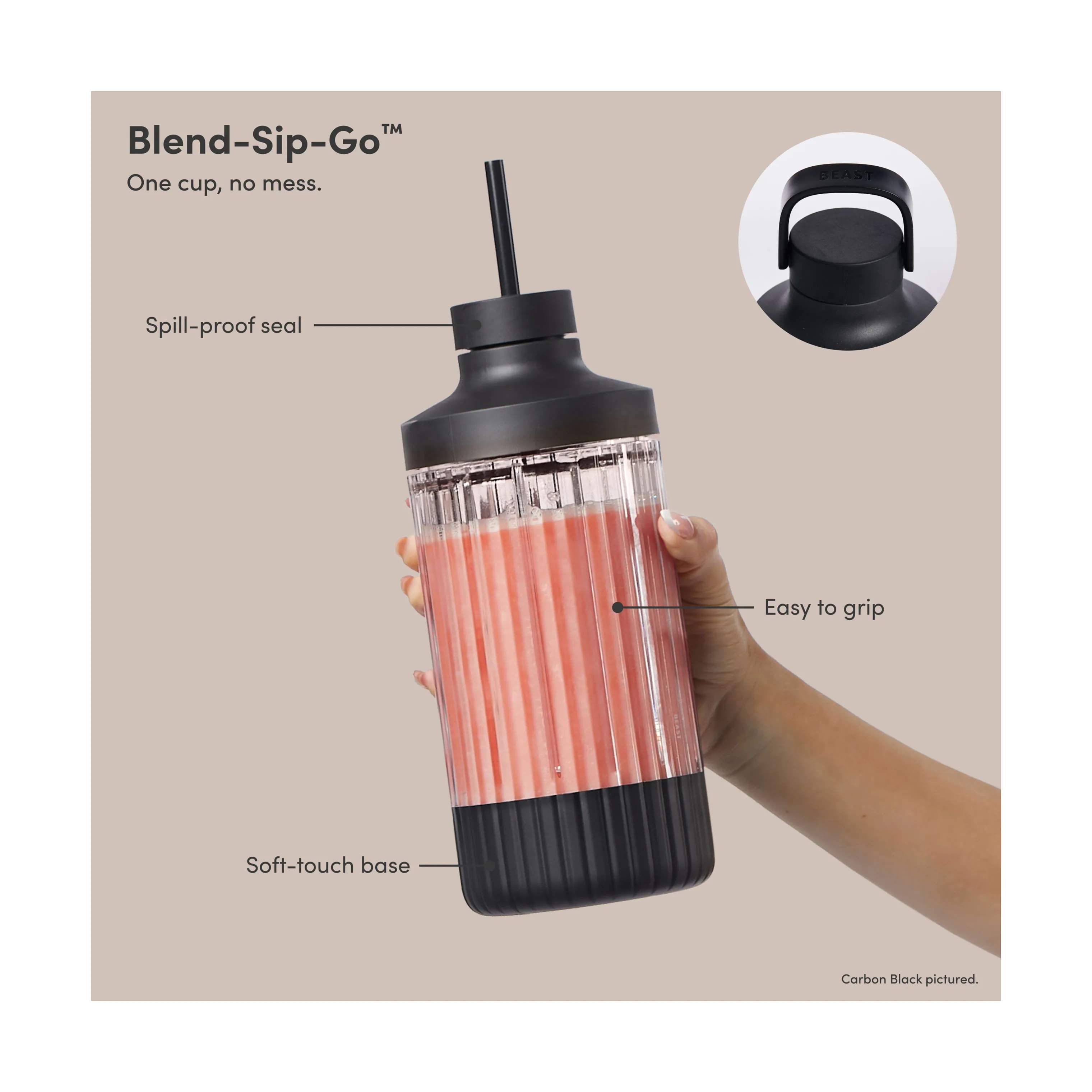 Beast Smoothieblendere Mega Plus Blender i Carbon black, 3