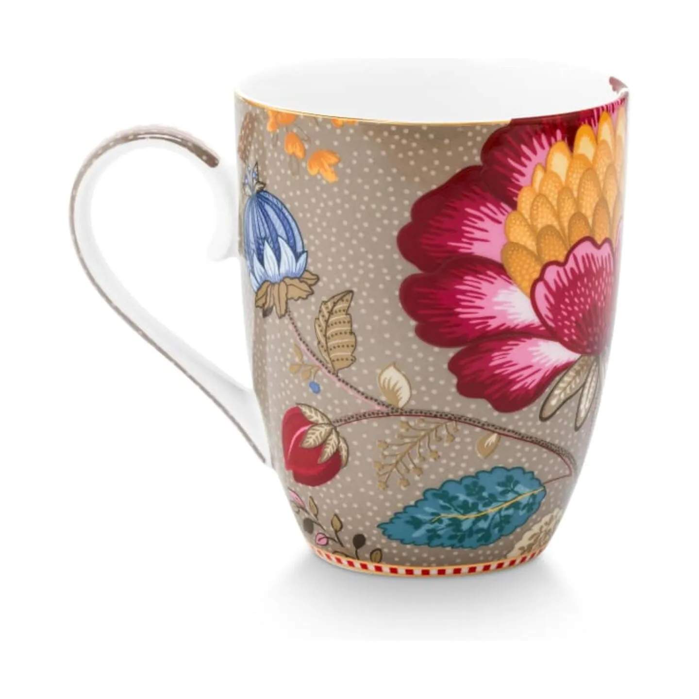 PIP Studio Krus og kopper med hank Blooming Tales Krus i brun/pink, 36,5 cl, 1