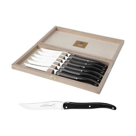 CLAUDE DOZORME Steakknive Laguiole Lagiuole Steakkniv - 6 stk. i Sort, 3