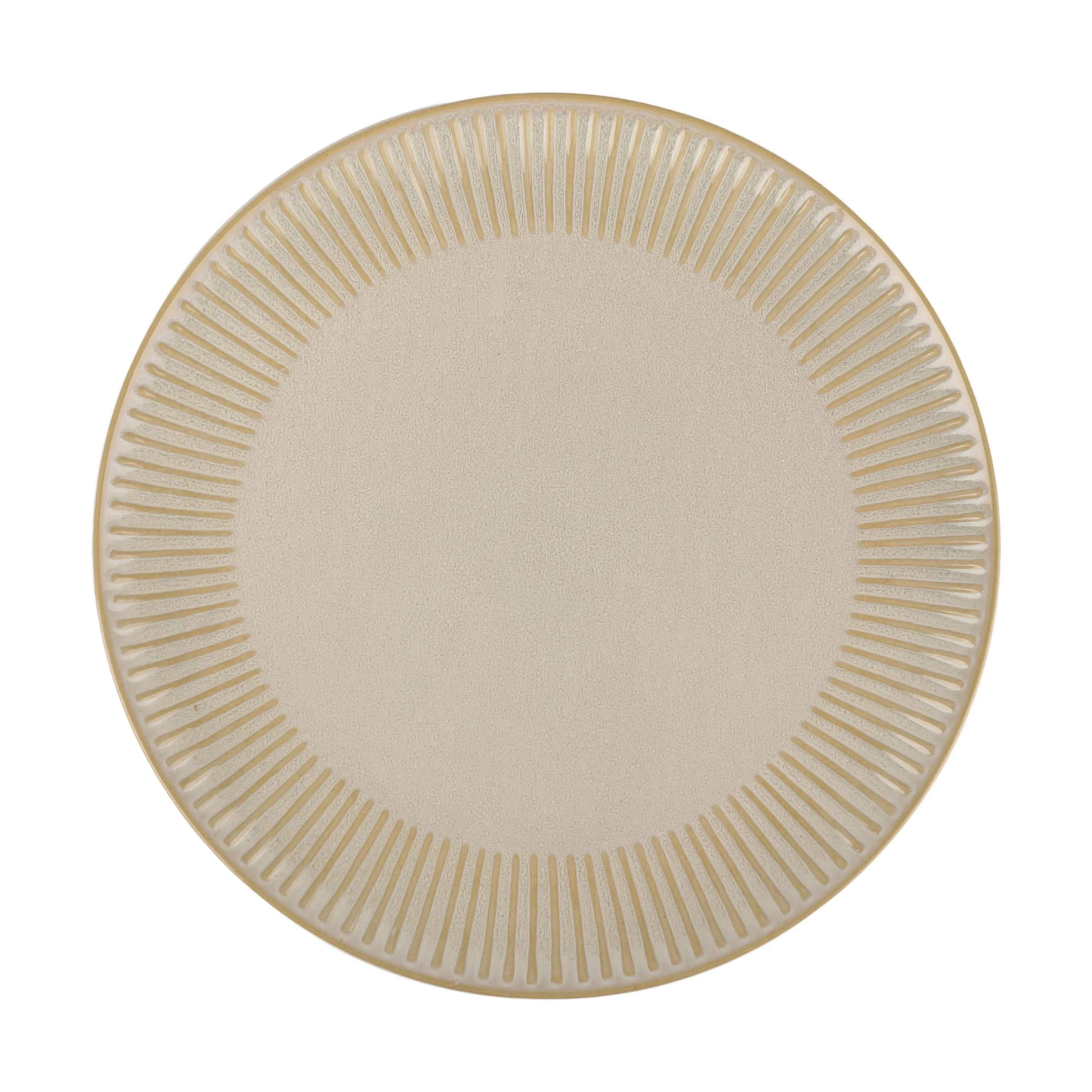 Sofia Riflet Tallerken, beige, large