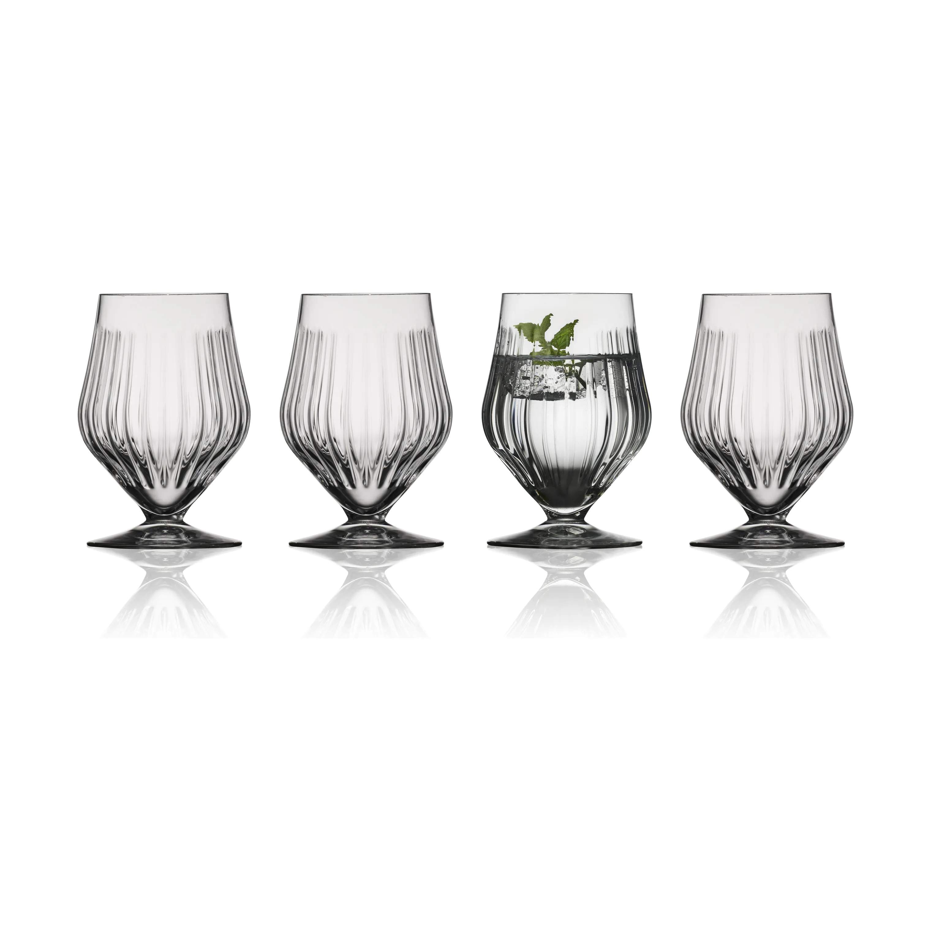 Lyngby Glas Vandglas Ane Vandglas på fod - 4 stk. i Klar, 1