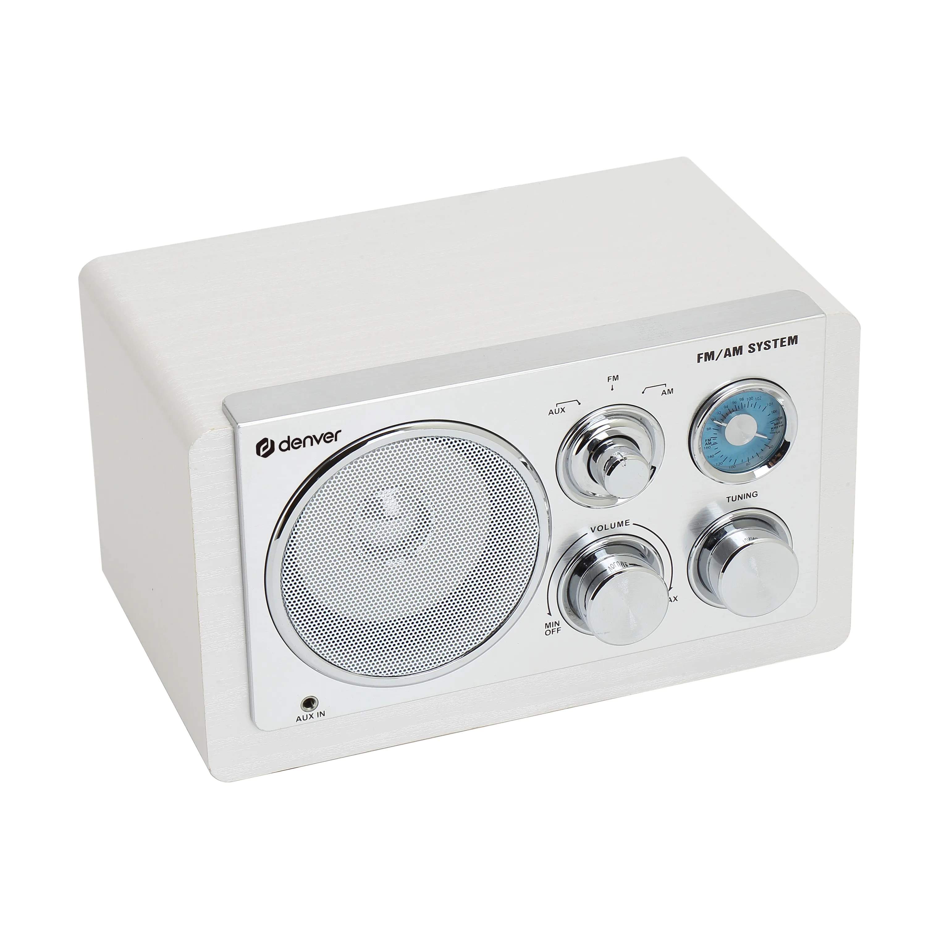 Denver Højtalere Analog Radio i Hvid, 2