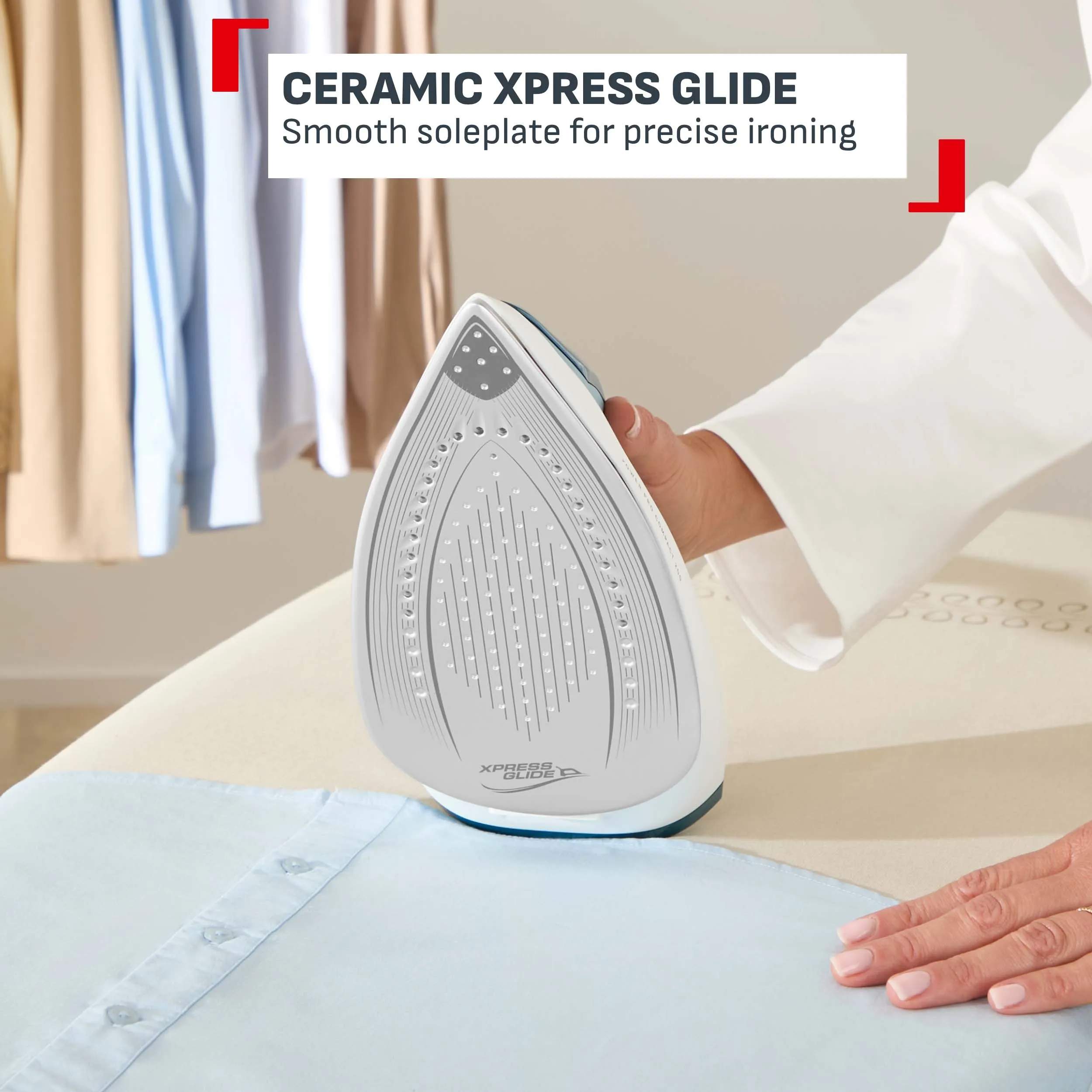 Tefal Strygejern Power Pro Compact Dampstrygejern i Blå / hvid, 5