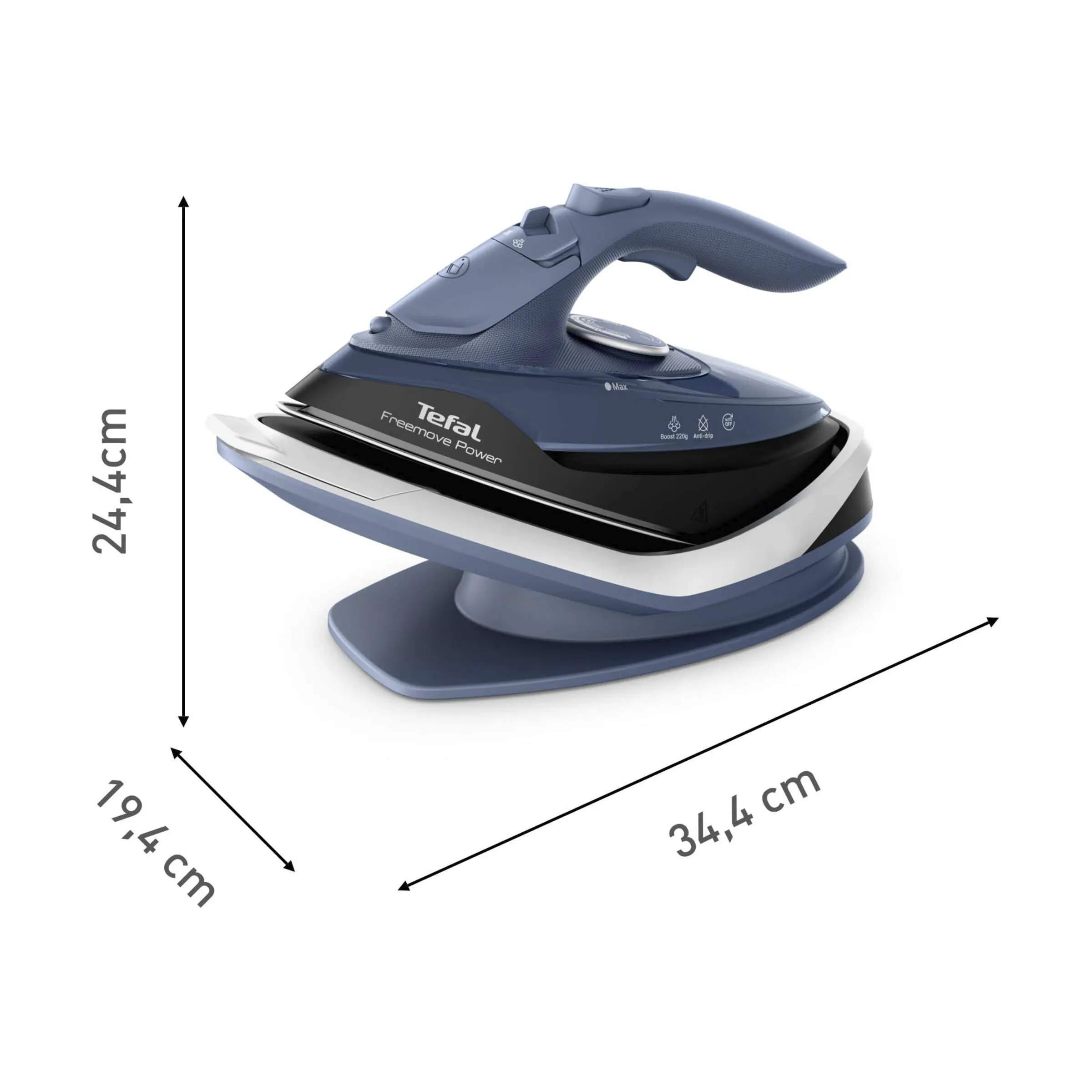 Tefal Strygejern Freemove Dampstrygejern FV6675E0 i Blå, 4