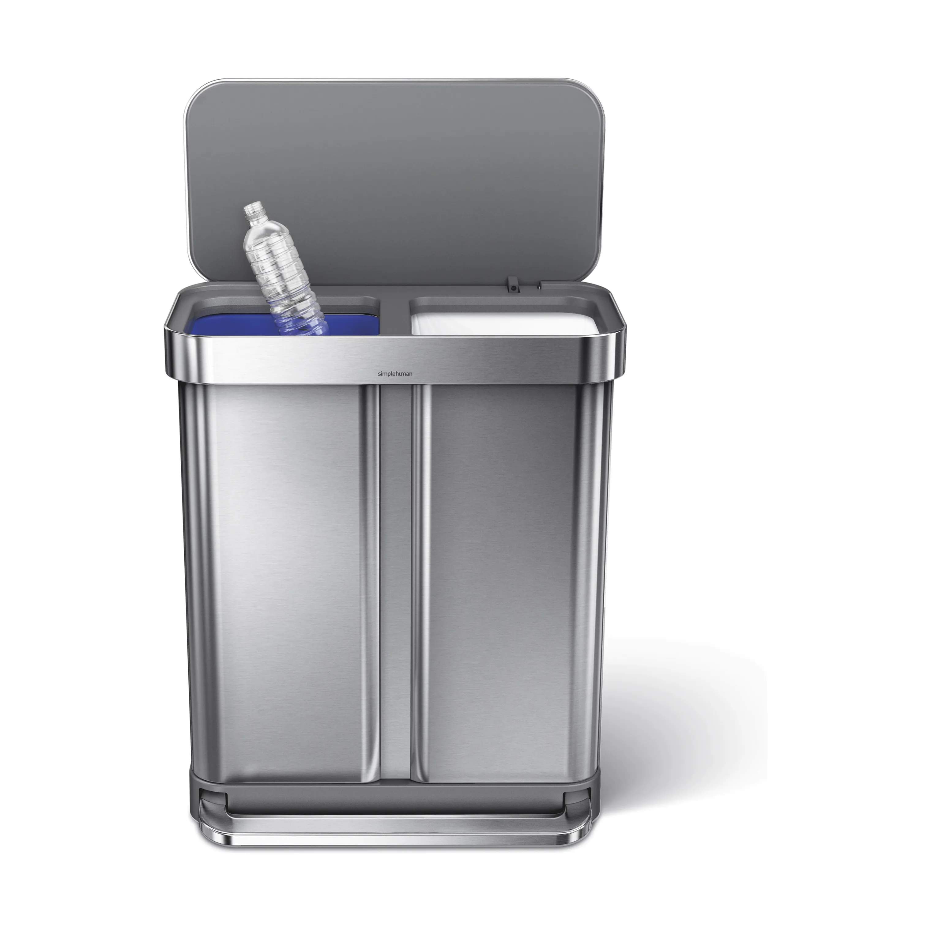 Simplehuman Pedalspande Dual Pedalspand i Børstet stål, 2